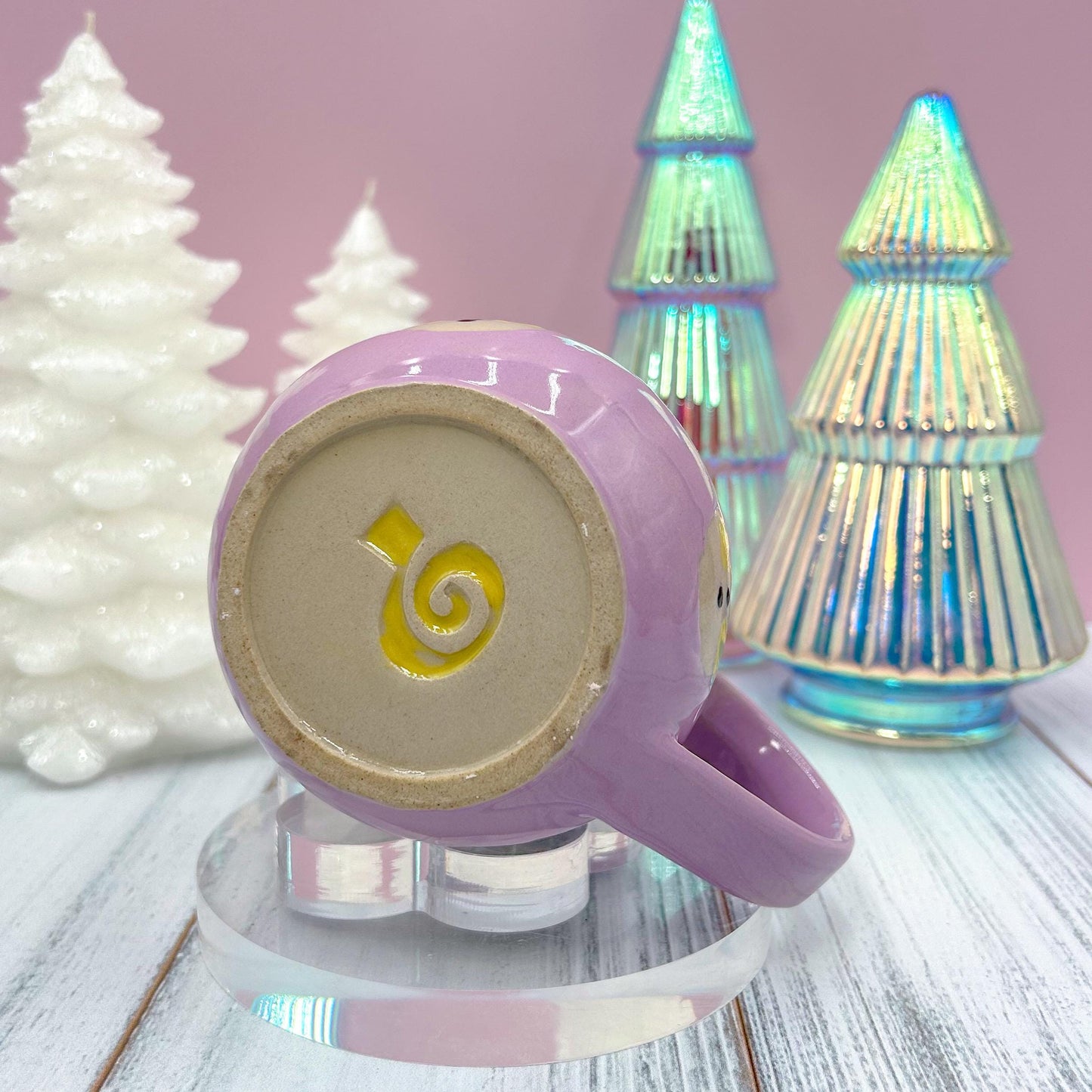 Purple Snowman Ceramic Coffee Mug