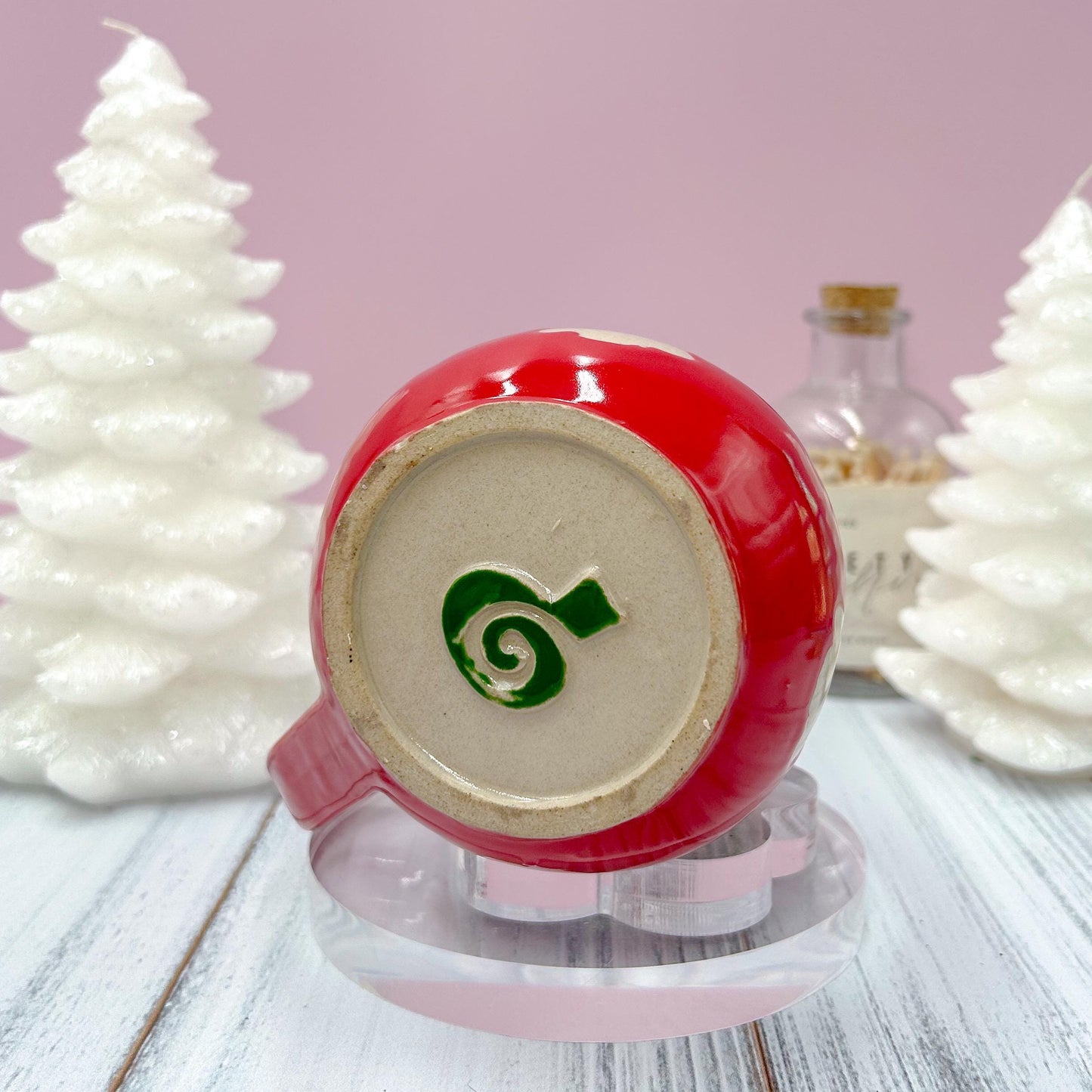 Red Santa Hat Ghost Mug