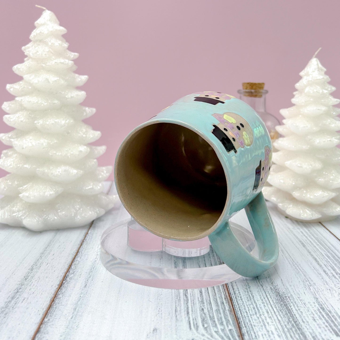 Purple Snowman Ceramic Coffee Mug