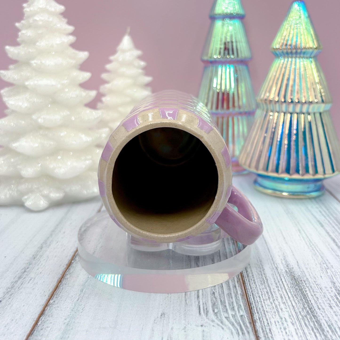 Purple Retro Checkered Tumbler