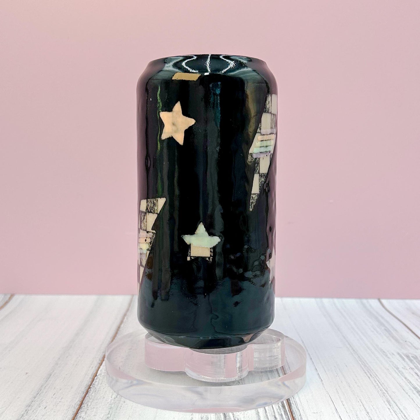 Black Lightning Ceramic Coffee Tumbler Mug, Autumn Gift For Her, Retro Fall Mug, Halloween Gift, Spooky Mug Handmade, Cute Autumn Mug