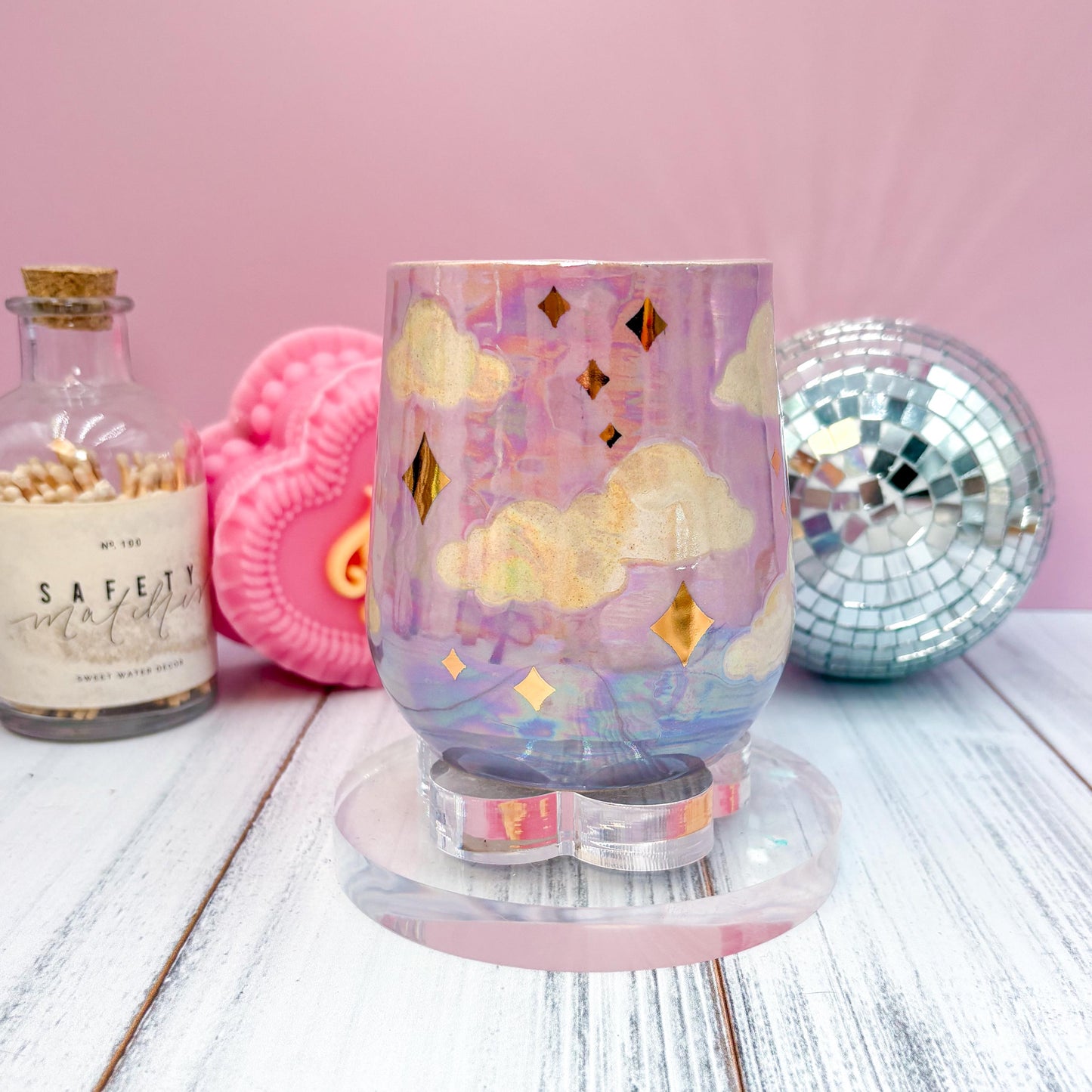 Gold Purple Sunset Ceramic Mug, Rainbow Coffee Mug, Groovy Gift for Women, Rainbow Gift For Friend, Cute Mug Handmade, Retro Handmade Cup