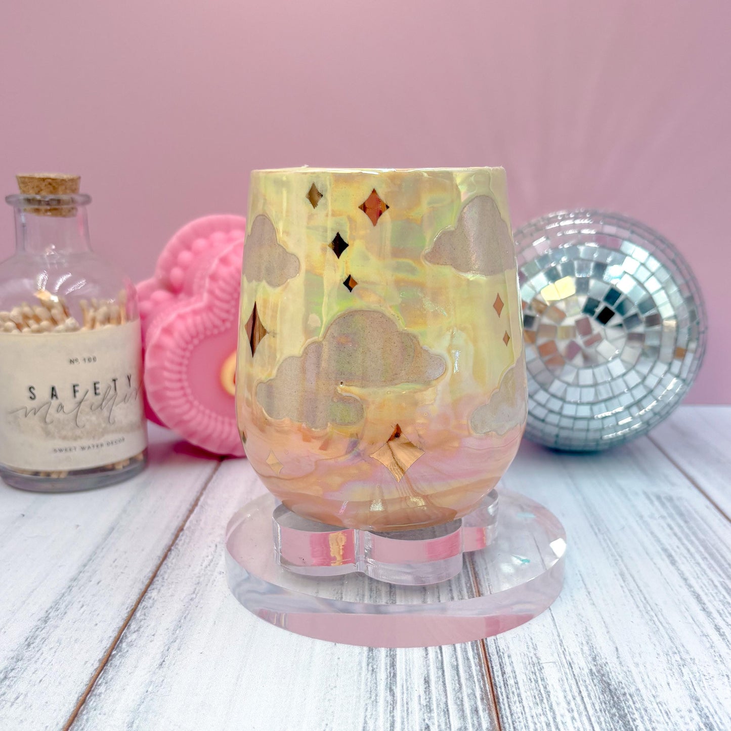 Gold Yellow Sunset Ceramic Mug, Rainbow Coffee Mug, Groovy Gift for Women, Rainbow Gift For Friend, Cute Mug Handmade, Retro Handmade Cup