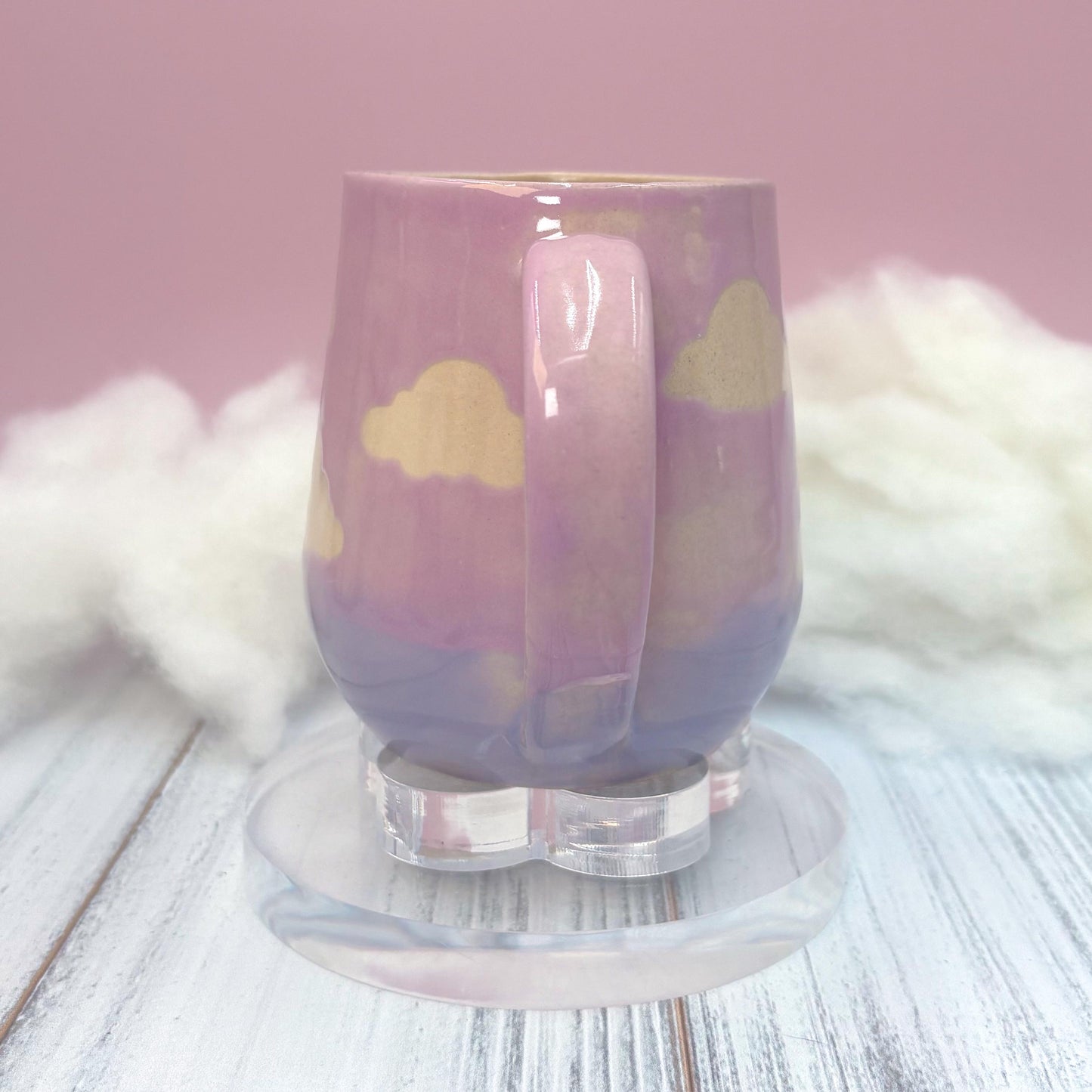 Purple Sunset Cloud Ceramic Mug, Rainbow Coffee Mug, Groovy Gift for Women, Rainbow Gift For Friend, Cute Mug Handmade, Retro Handmade Cup