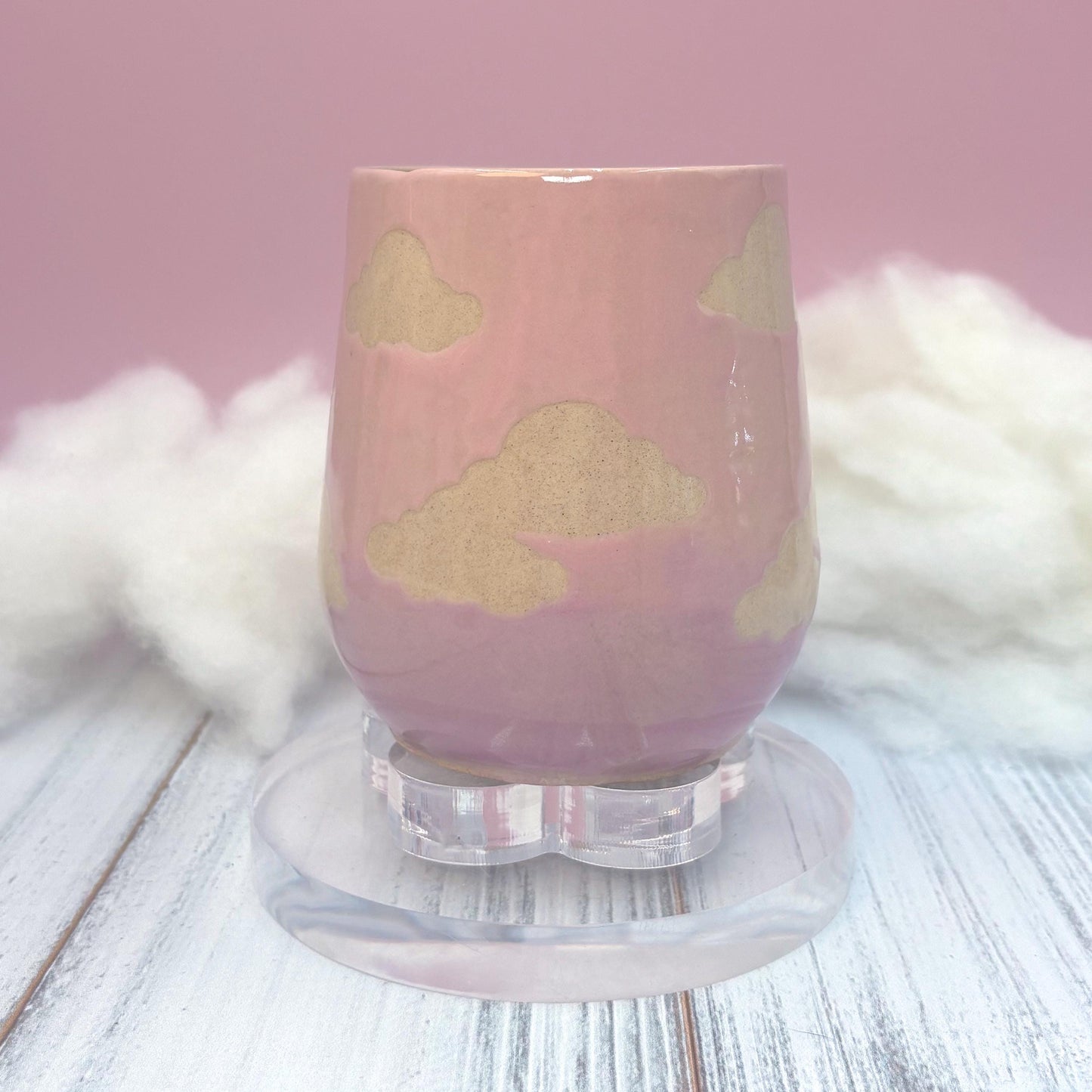 Pink Sunset Cloud Ceramic Mug, Rainbow Coffee Mug, Groovy Gift for Women, Rainbow Gift For Friend, Cute Mug Handmade, Retro Sunset Cup