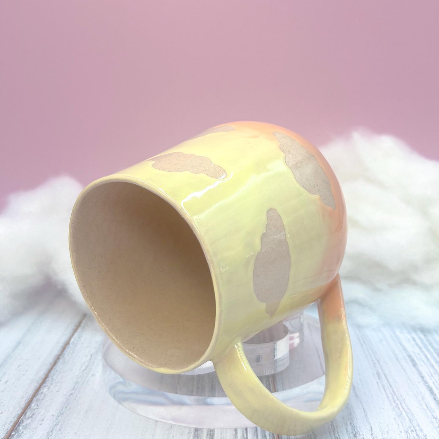 Yellow Sunset Cloud Ceramic Mug, Rainbow Coffee Mug, Groovy Gift for Women, Rainbow Gift For Friend, Cute Mug Handmade, Retro Handmade Cup