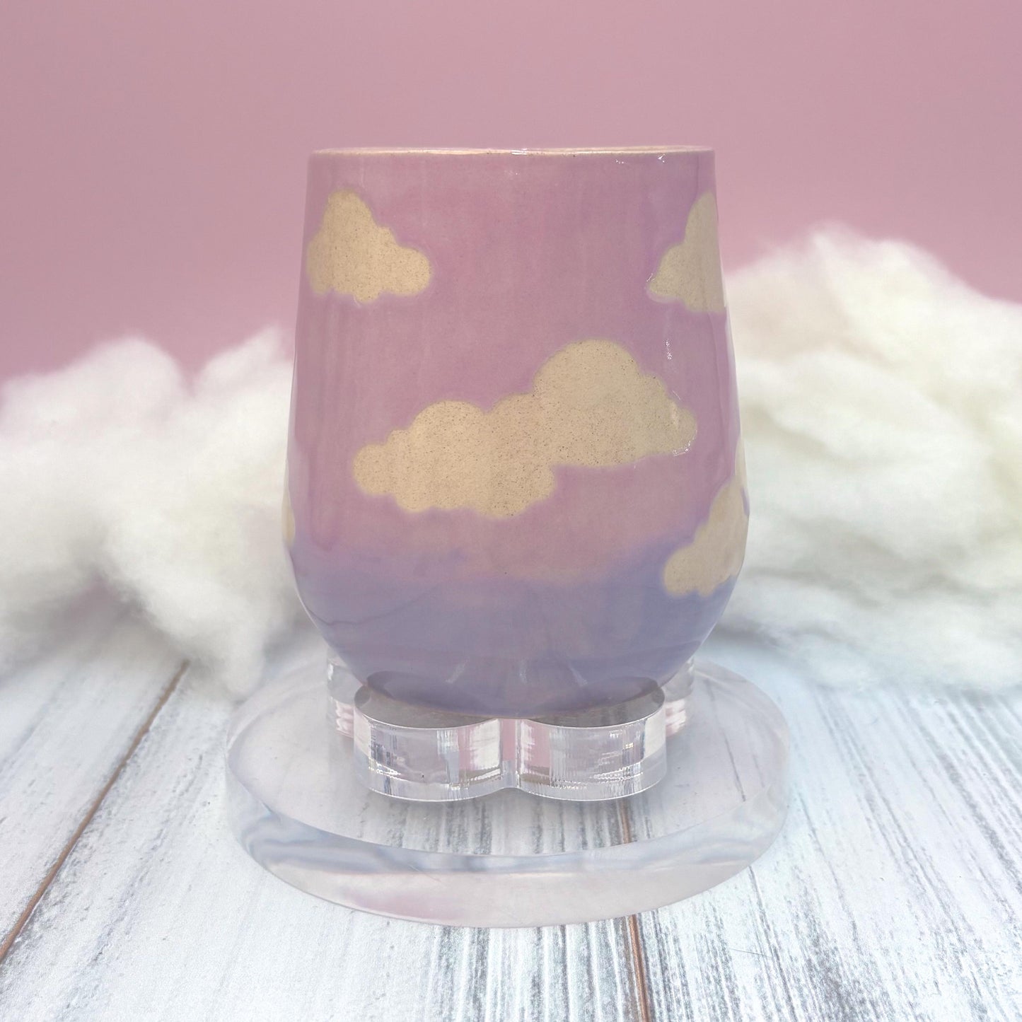 Purple Sunset Cloud Ceramic Mug, Rainbow Coffee Mug, Groovy Gift for Women, Rainbow Gift For Friend, Cute Mug Handmade, Retro Handmade Cup