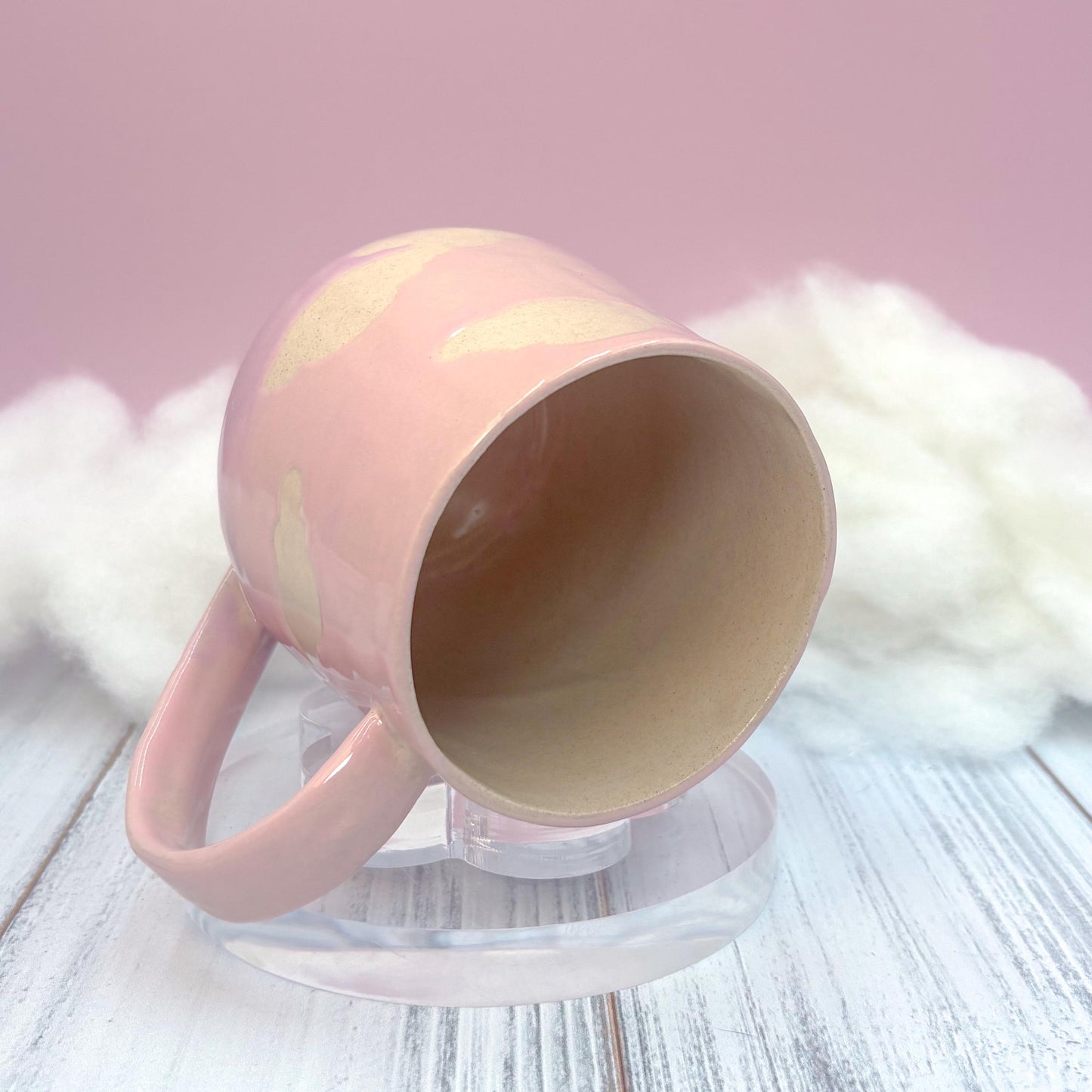 Pink Sunset Cloud Ceramic Mug, Rainbow Coffee Mug, Groovy Gift for Women, Rainbow Gift For Friend, Cute Mug Handmade, Retro Sunset Cup