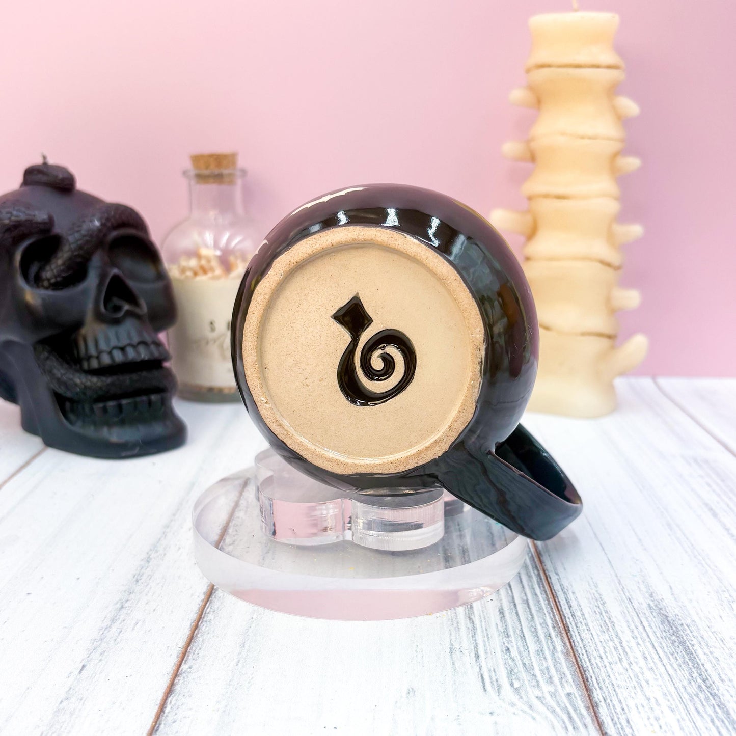 Black Bat Ceramic Mug, Autumn Gift For Her, Retro Fall Mug, Halloween Gift, Spooky Mug Handmade, Cute Autumn Mugs, Fall Gift Mom
