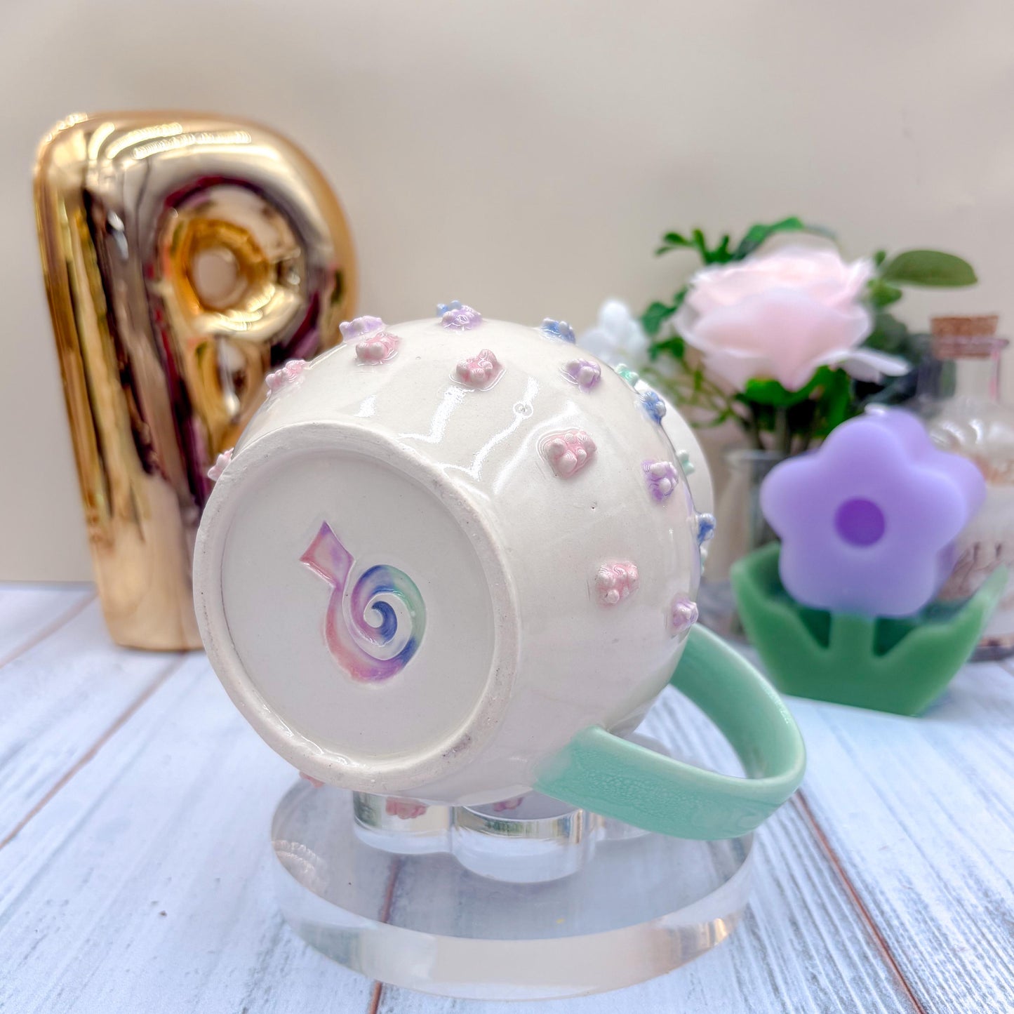 Ombré Gummy Bear 20 Ounce Ceramic Mug, Ceramic Coffee Mug Handmade, Wife Gift Idea, Gummy Bear Lover, Gummy Bear Mug For Mom, Gummy Bear cup