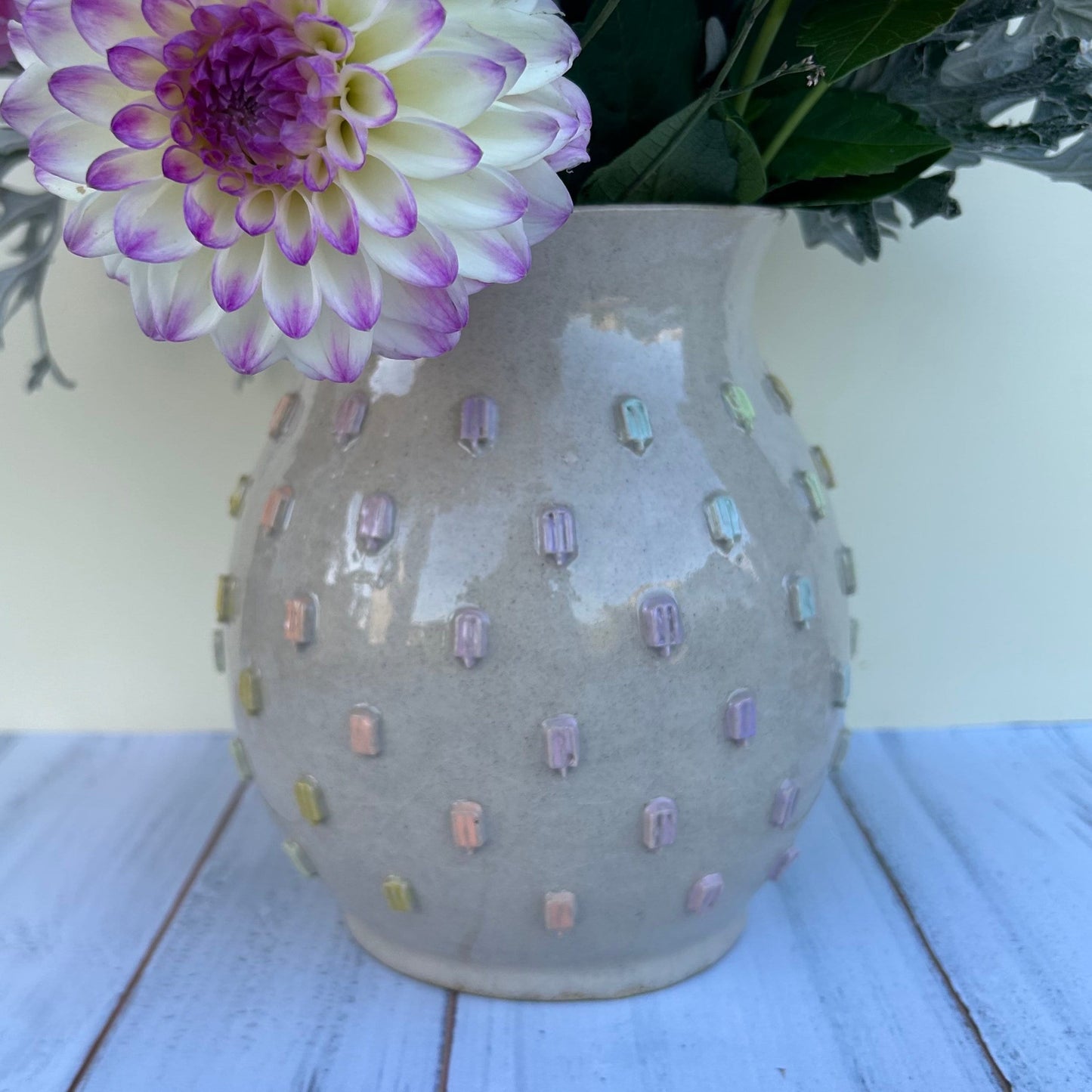 Ice Cream Decor, Ceramic Vase, Pottery Vase, Decorative Vase, Unique Vase, Hand Made Pottery, Vases For Flower Vase, Table Vase, Cute Vase