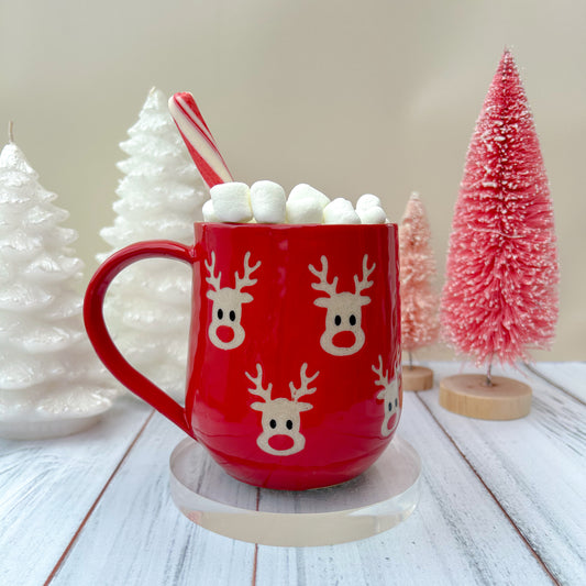 Red Reindeer 16 Ounce Mug