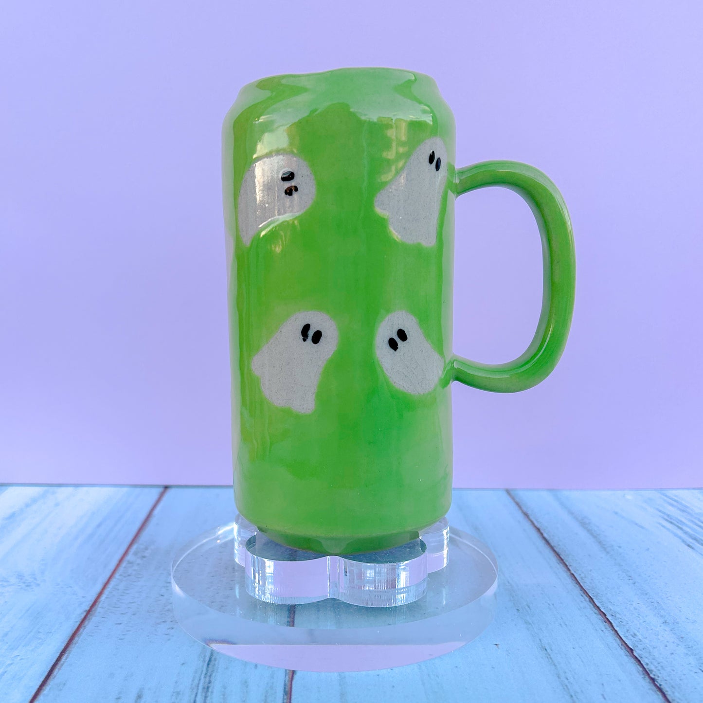 Green Retro Ghost Tumbler Ceramic Mug