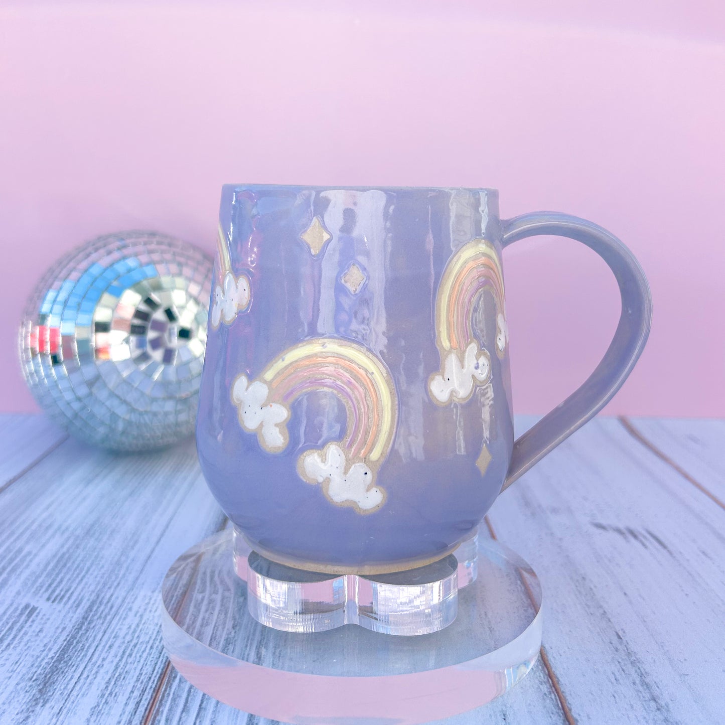 Lavender Rainbow Ceramic Mug