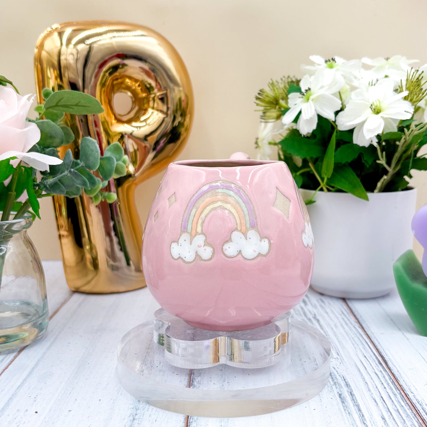 Pink Rainbow 12 oz Ceramic Mug