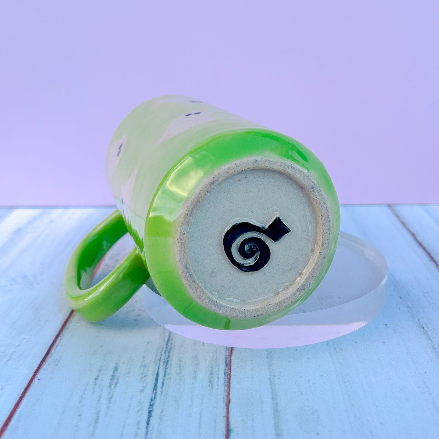 Green Retro Ghost Tumbler Ceramic Mug