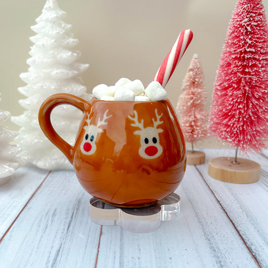 Brown Reindeer 12 Ounce Ceramic Mug