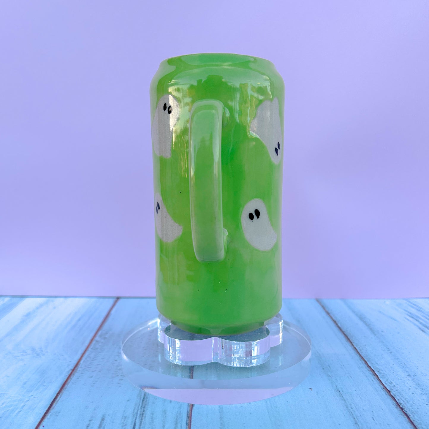 Green Retro Ghost Tumbler Ceramic Mug