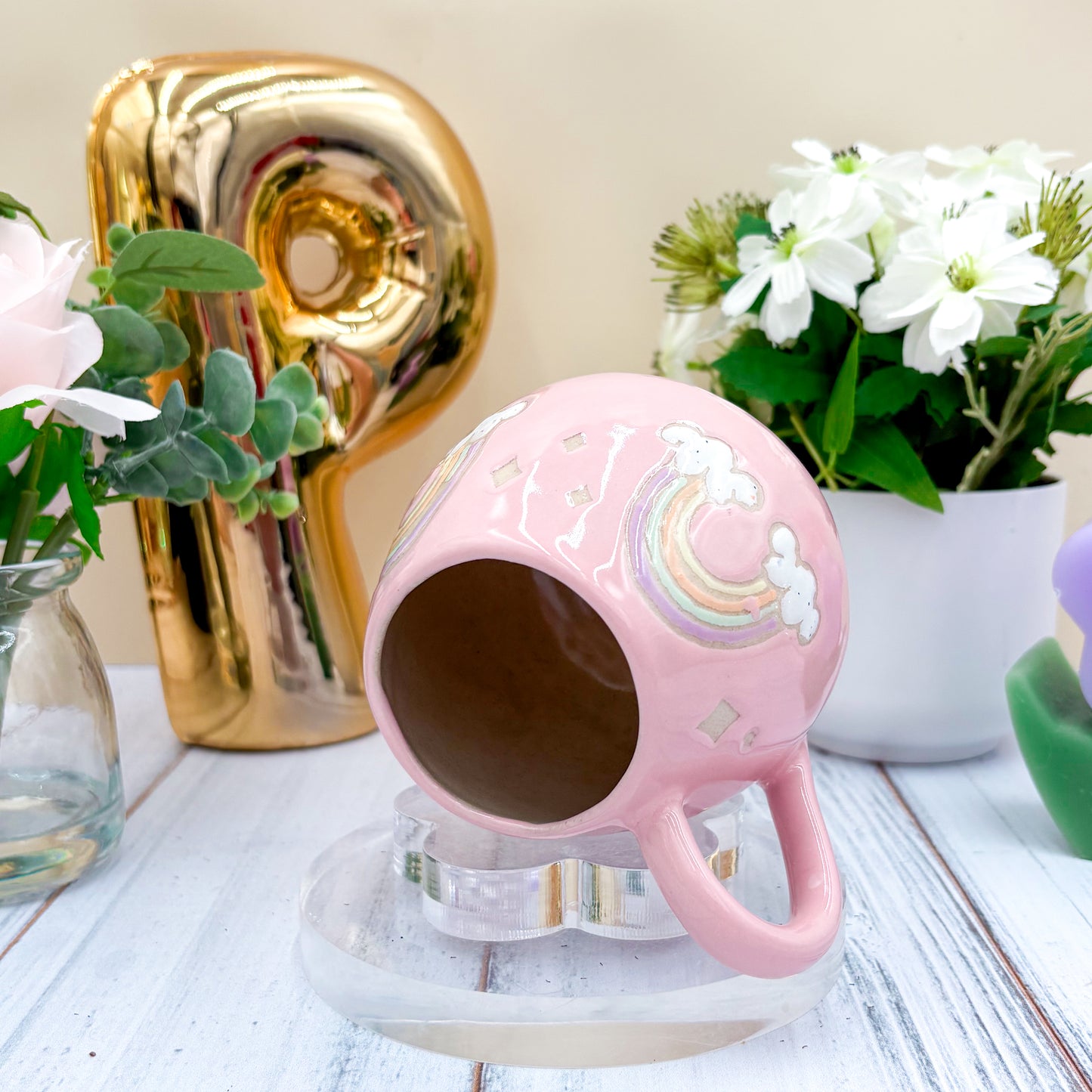 Pink Rainbow 12 oz Ceramic Mug