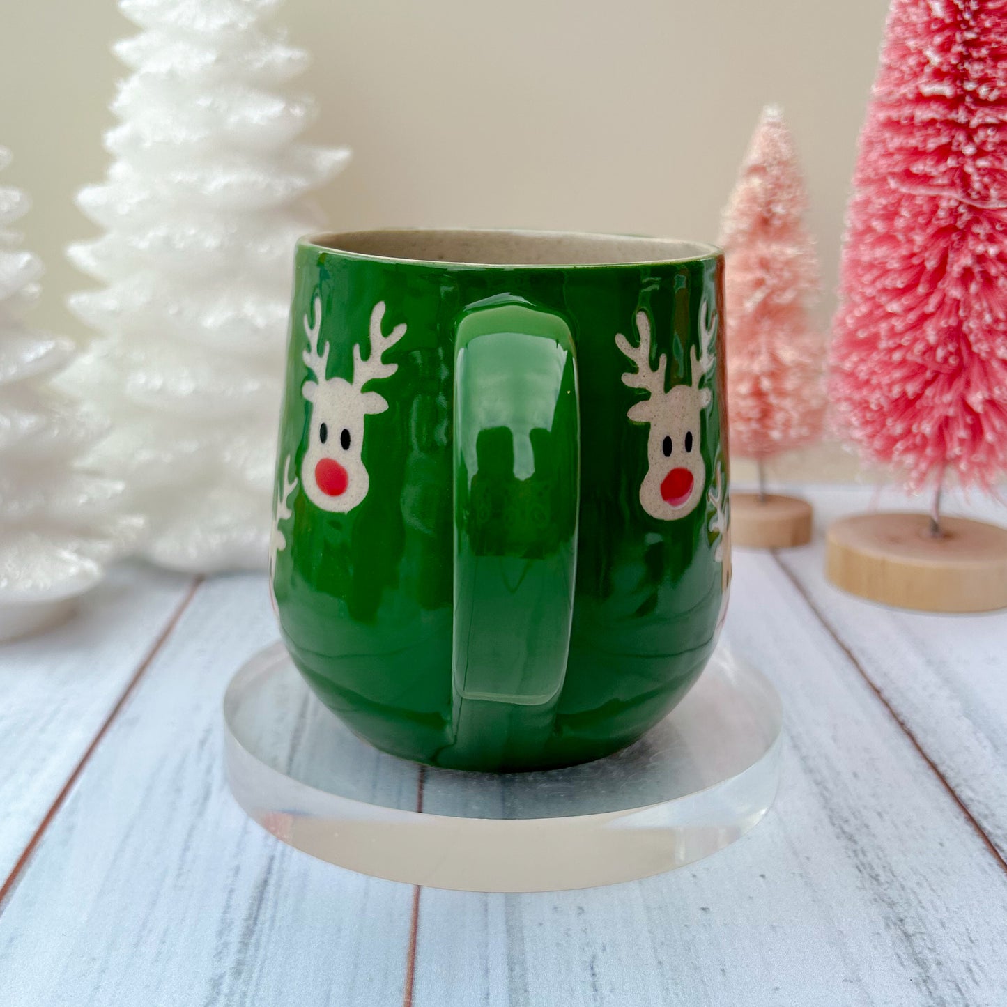 Green Reindeer 12 Ounce Mug