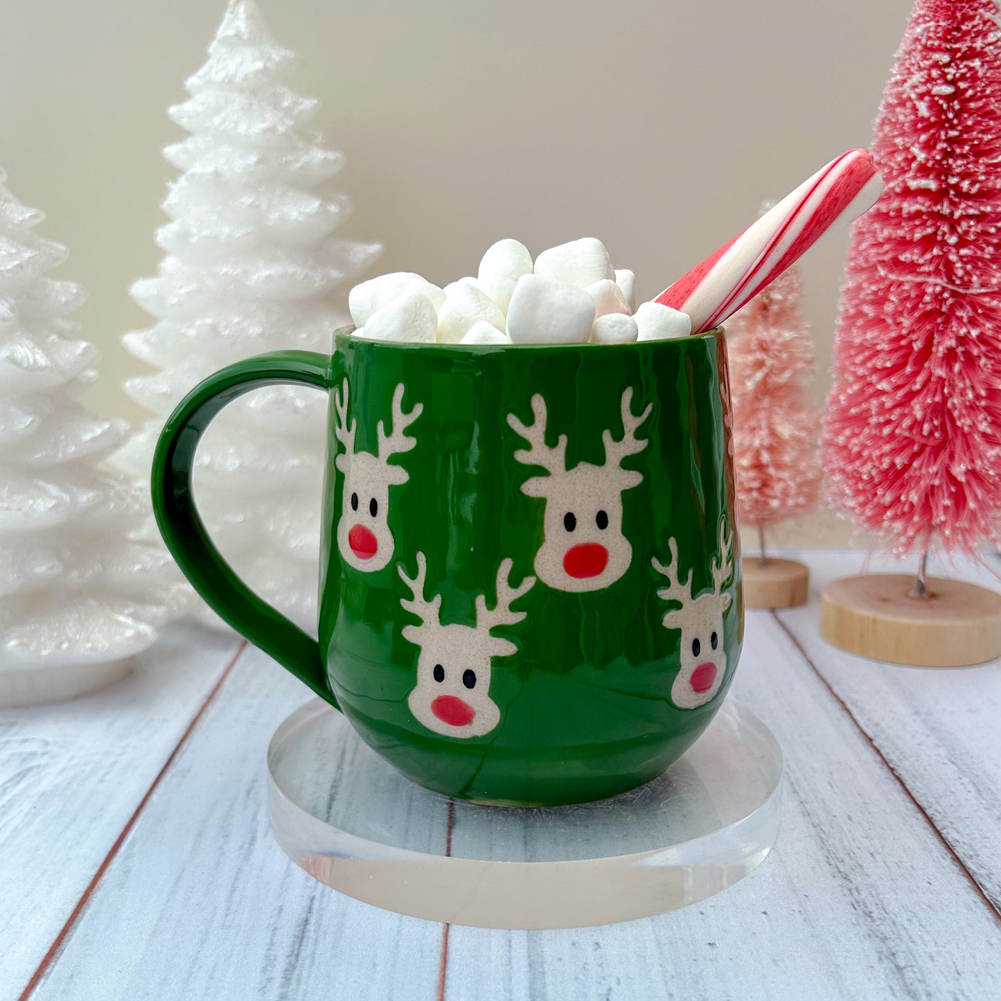 Green Reindeer 12 Ounce Mug