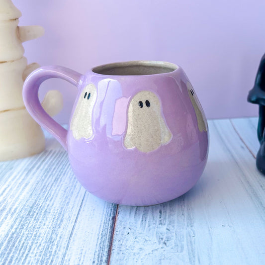 Purple Ghost 12 Oz Ceramic Mug