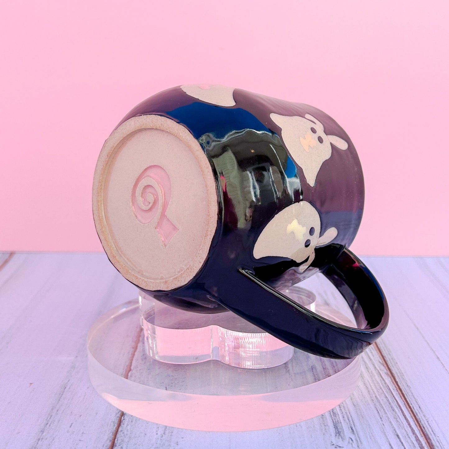 Black Ghost Bunny Spring Ceramic Mug