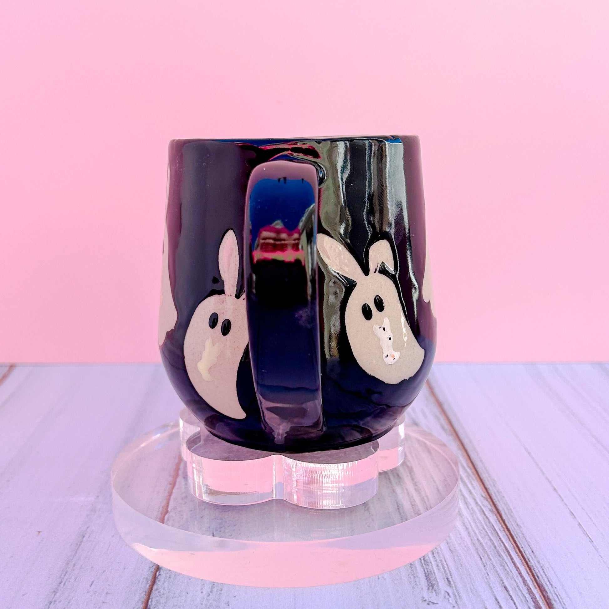 Black Ghost Bunny Spring Ceramic Mug