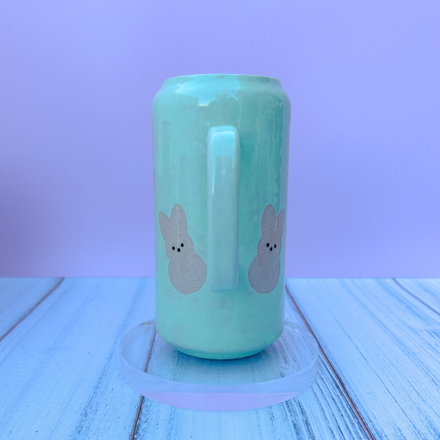 Aqua Bunny Spring Ceramic Tumbler Mug