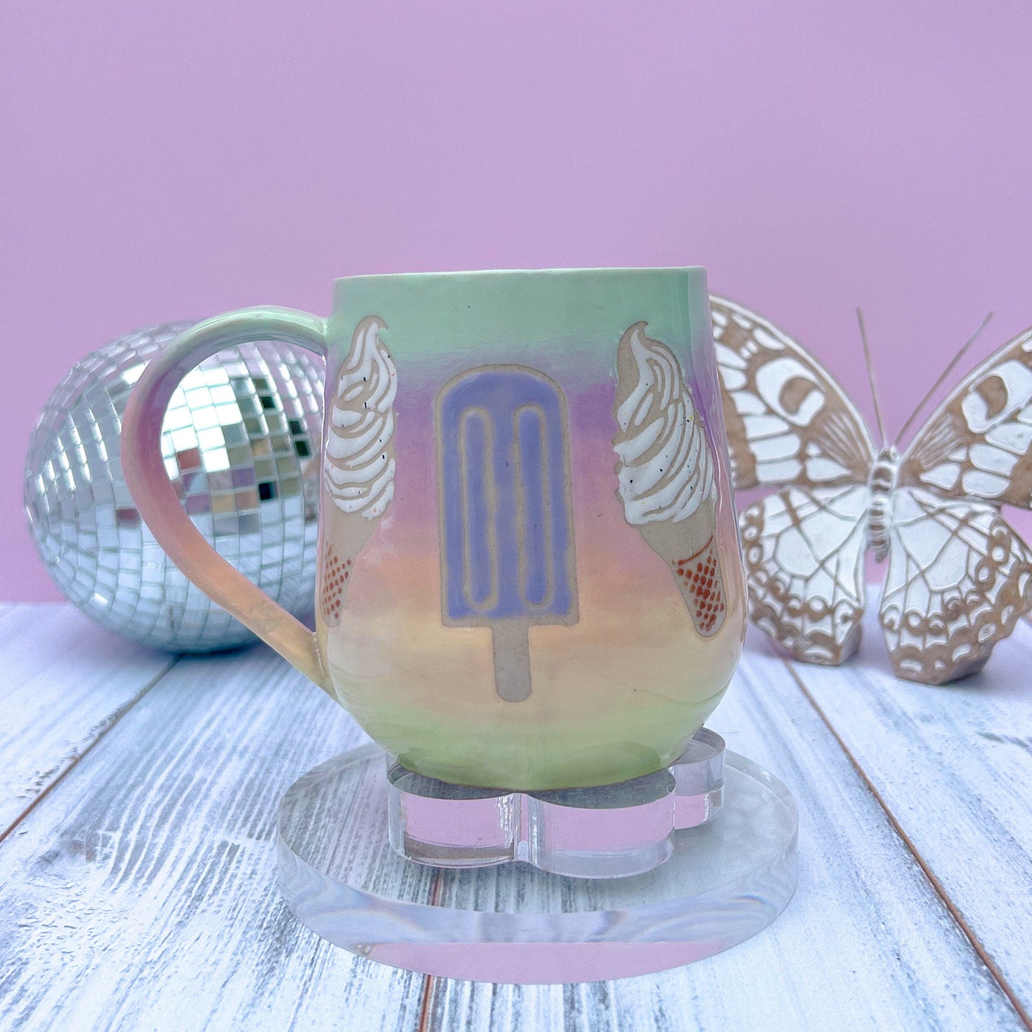 Rainbow Ice Cream Pop Ceramic Mug