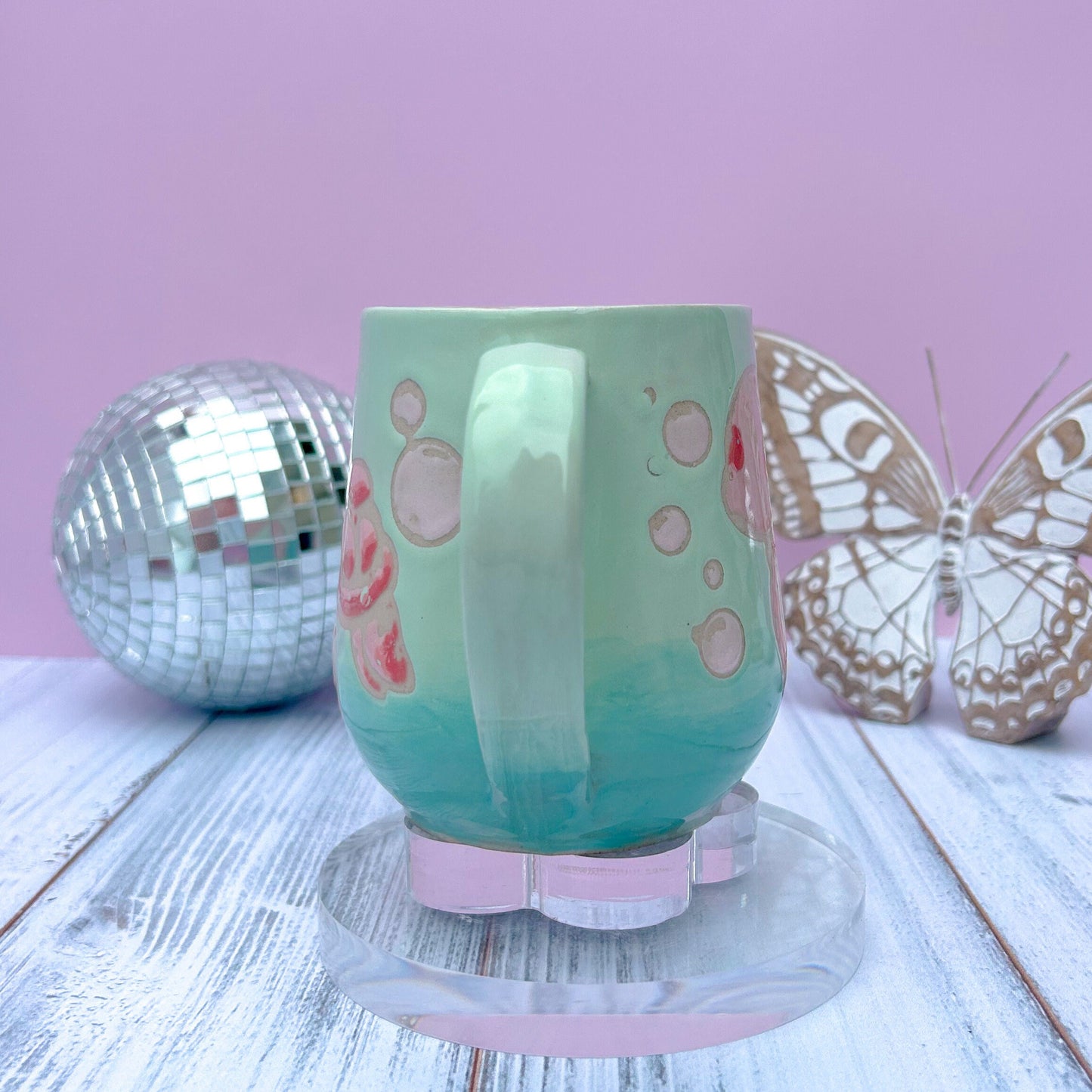 Pink Sea Turtle Ceramic Mug, Handmade Mug, Ceramic Ocean Mug, Beach Mug, Coffee Mug Gift for Her, Beach Lover Mug for Her, Ocean Gift Her