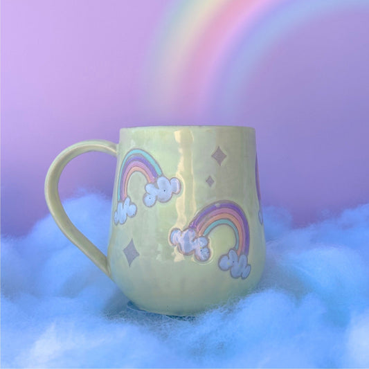 Yellow Rainbow 16 Ounce Ceramic Mug