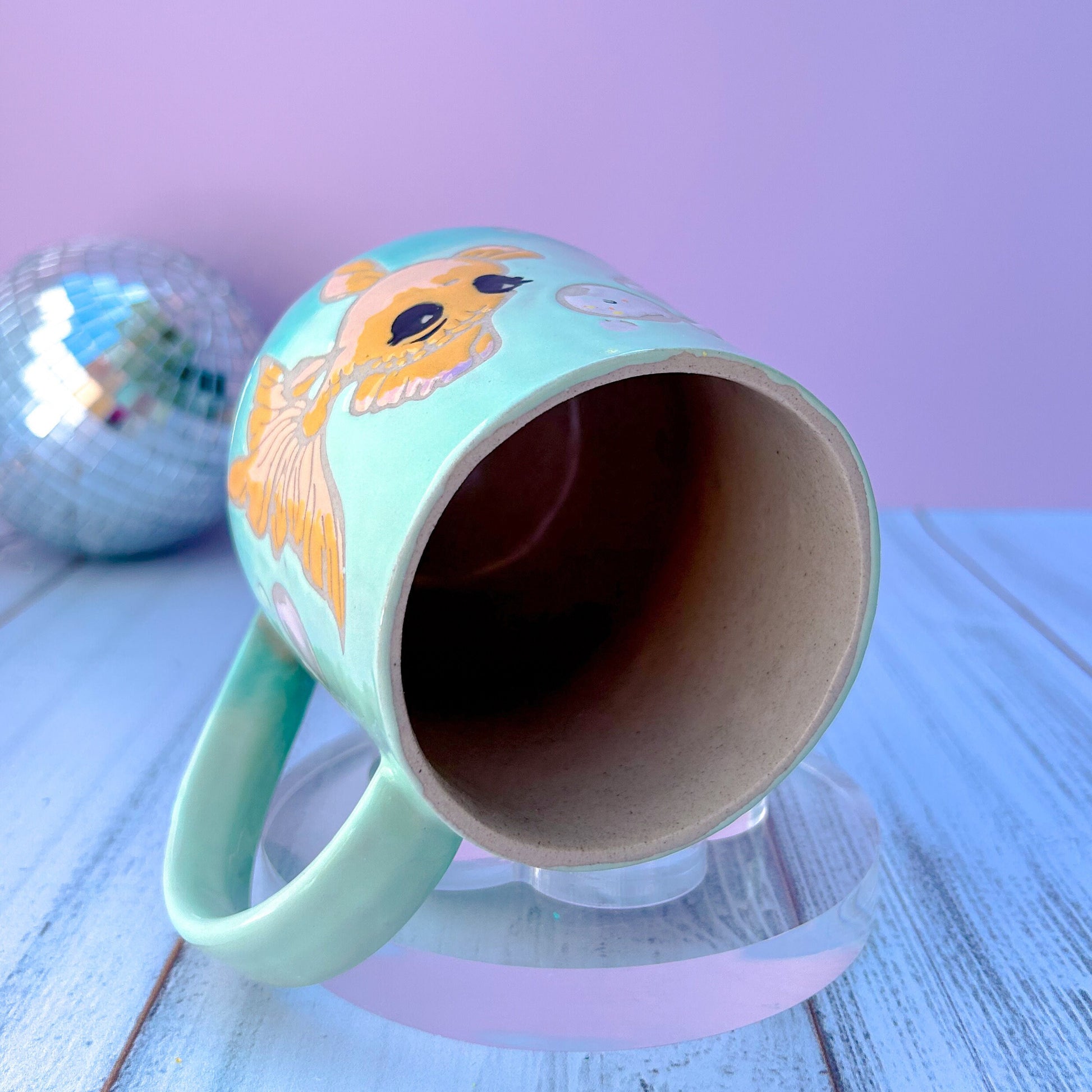 Goldfish Ceramic Mug, Handmade Ocean Mug, Ceramic Ocean Mug, Beach Mug, Coffee Mug Gift for Her, Beach Lover Mug for Her, Ocean Gift for Her