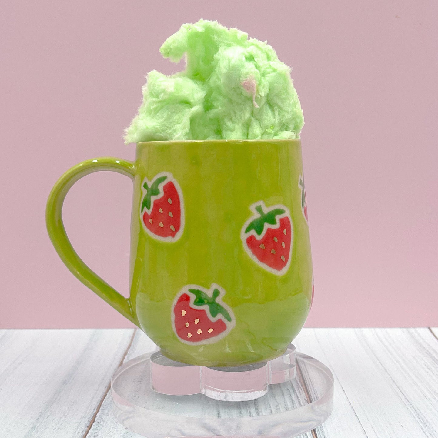 Green Gold Strawberry Ceramic Mug, Mug Handmade, Gardener Gift Idea, Strawberry Lovers, Berry Mug For Mom, Gift for Wife, Strawberries cup