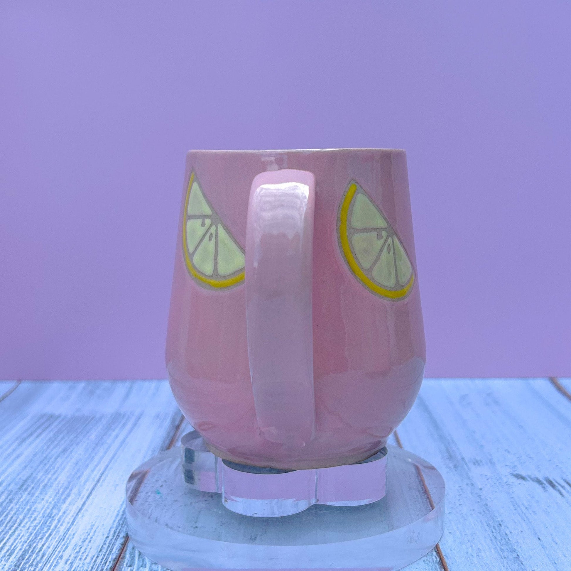 Pink Lemonade Ceramic Mug, Pink Lemon Mug Handmade, Gardener Gift Idea, Lemon Lovers Mug, Lemon Mug For Mom, Gift for Wife, Lemon cup