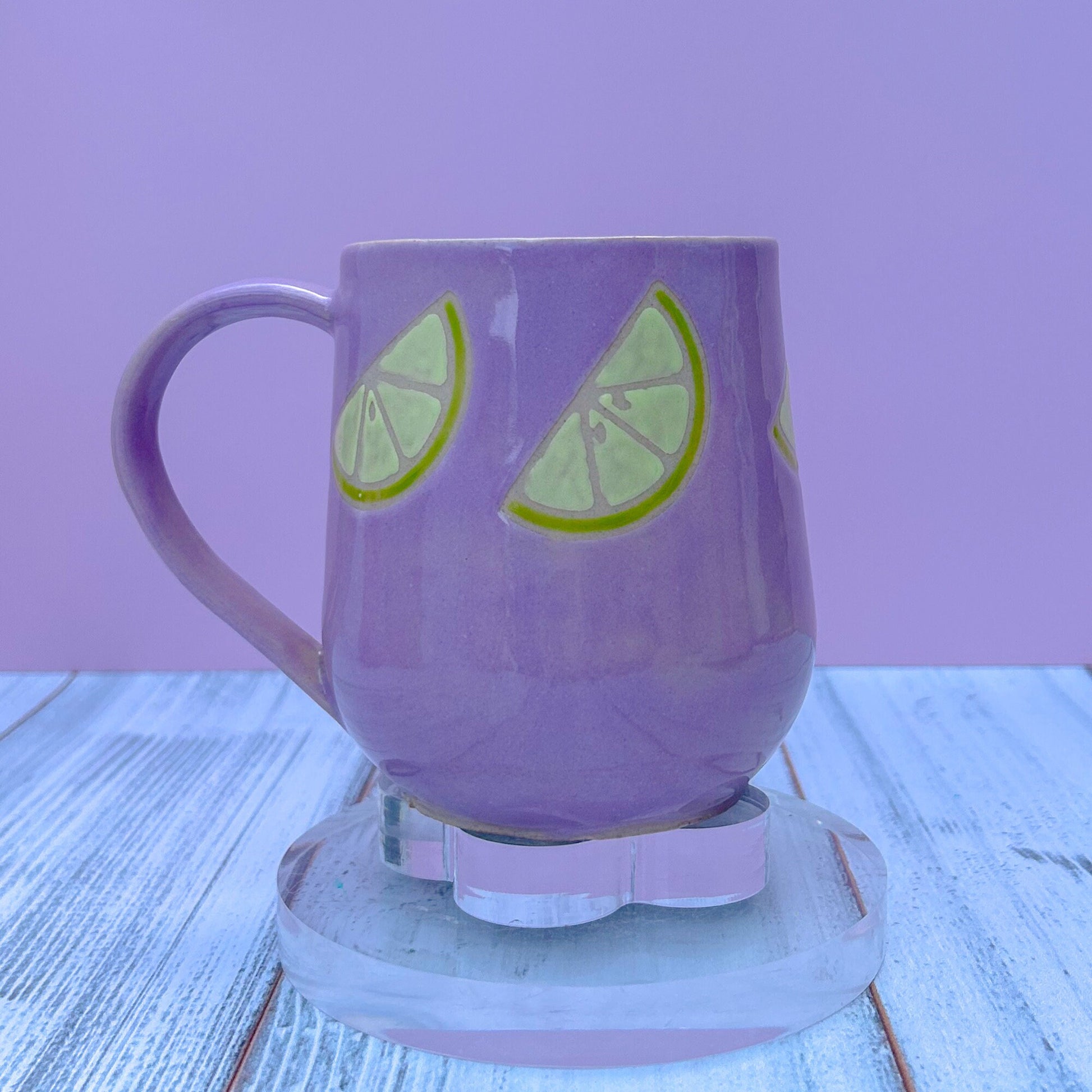 Purple Limeade Ceramic Mug, Purple Lime Mug Handmade, Gardener Gift Idea, Fruit Lovers Mug, Lime Fruit Mug For Mom, Gift for Wife, Lemon cup