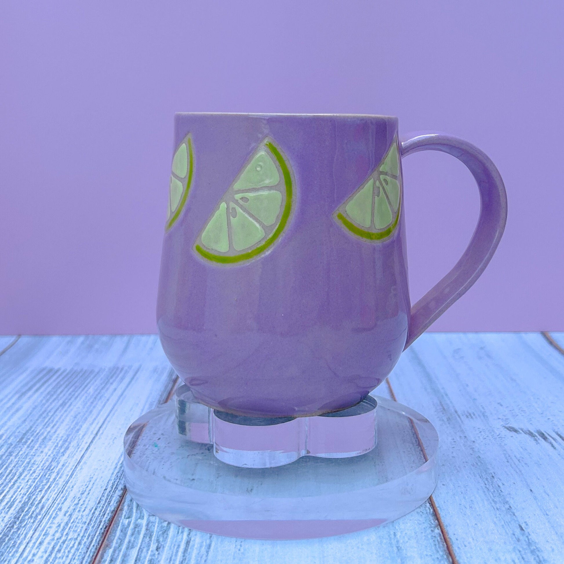 Purple Limeade Ceramic Mug, Purple Lime Mug Handmade, Gardener Gift Idea, Fruit Lovers Mug, Lime Fruit Mug For Mom, Gift for Wife, Lemon cup