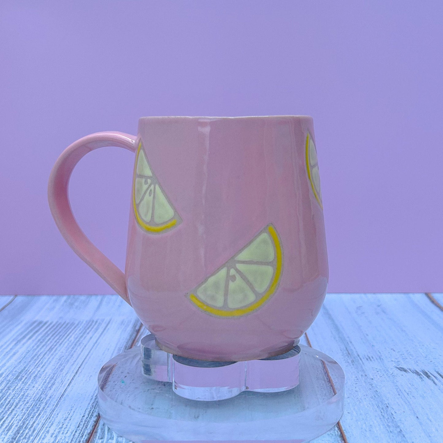 Pink Lemonade Ceramic Mug, Pink Lemon Mug Handmade, Gardener Gift Idea, Lemon Lovers Mug, Lemon Mug For Mom, Gift for Wife, Lemon cup