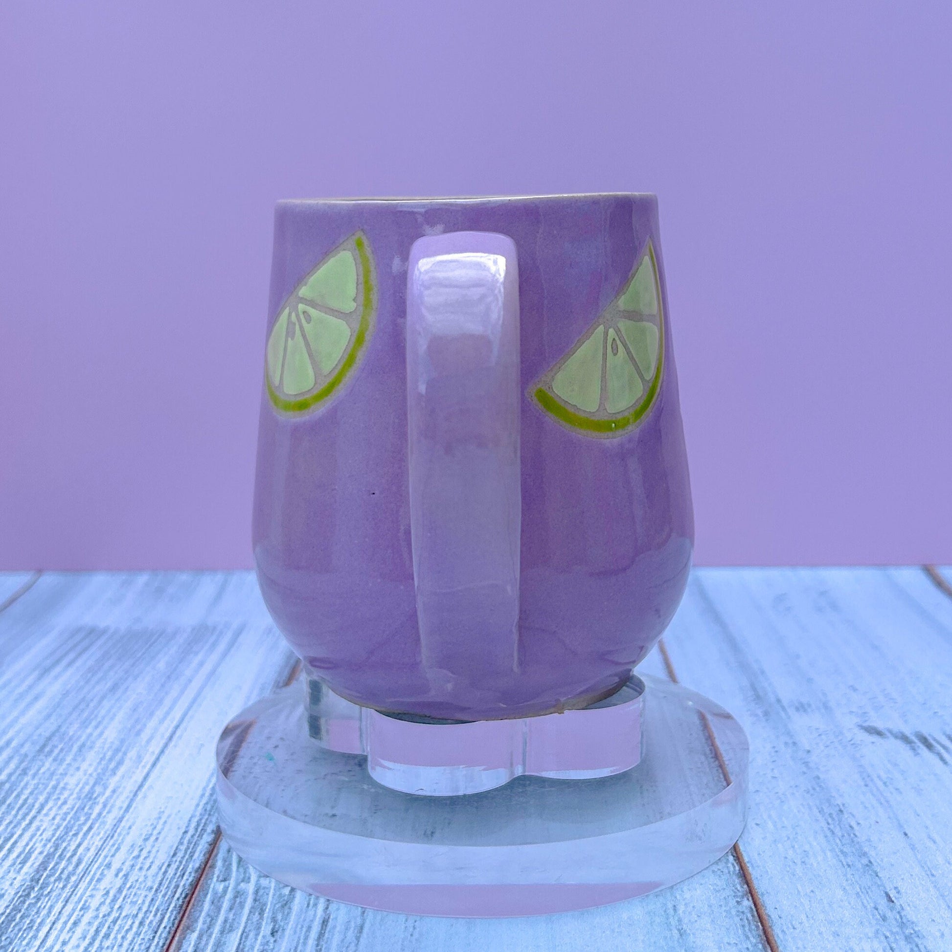 Purple Limeade Ceramic Mug, Purple Lime Mug Handmade, Gardener Gift Idea, Fruit Lovers Mug, Lime Fruit Mug For Mom, Gift for Wife, Lemon cup