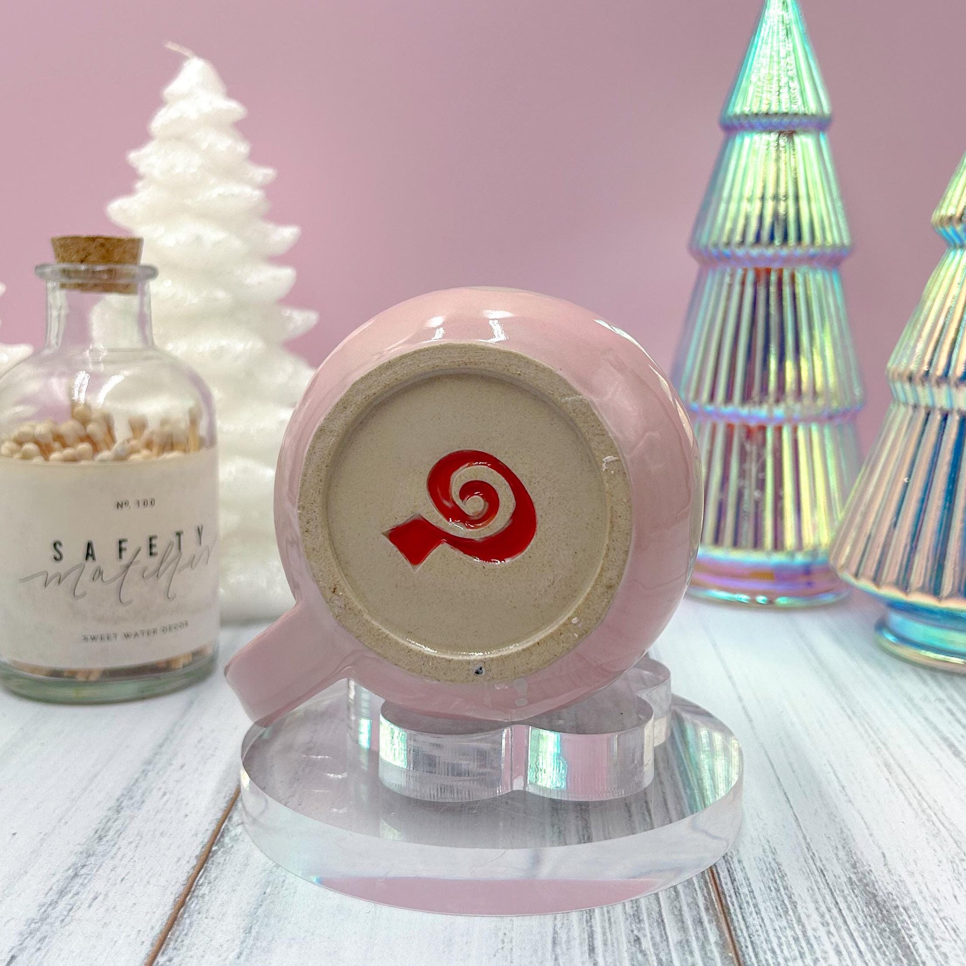 Pink Reindeer Ghost Mug