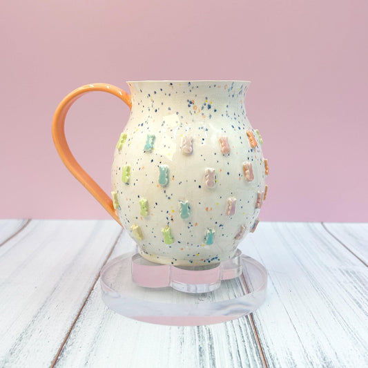 Peach Rainbow Bunny Spring Ceramic Mug