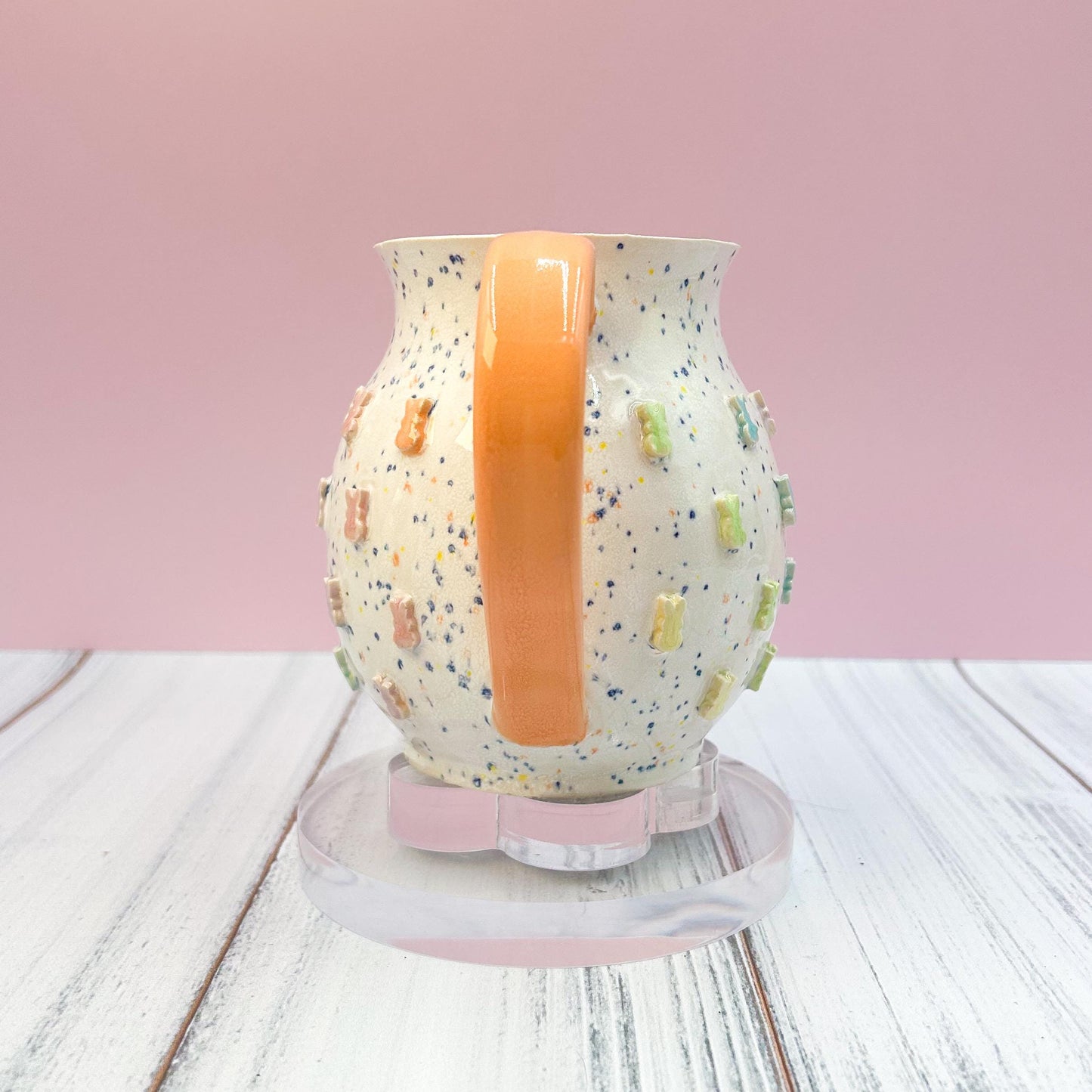 Peach Rainbow Bunny Spring Ceramic Mug