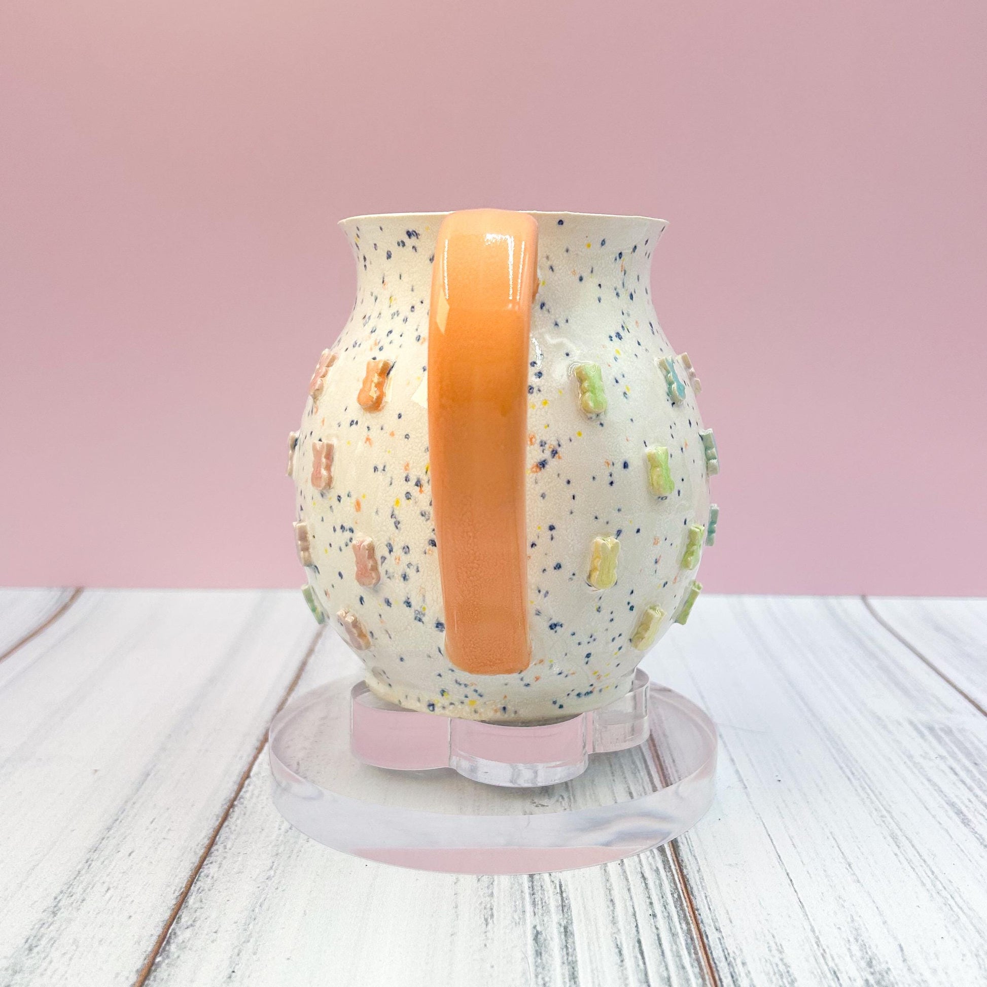 Peach Rainbow Bunny Spring Ceramic Mug