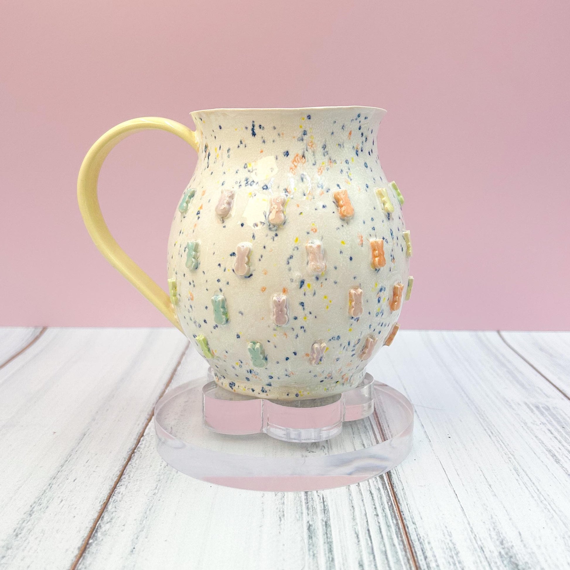 Yellow Rainbow Bunny Spring Ceramic Mug