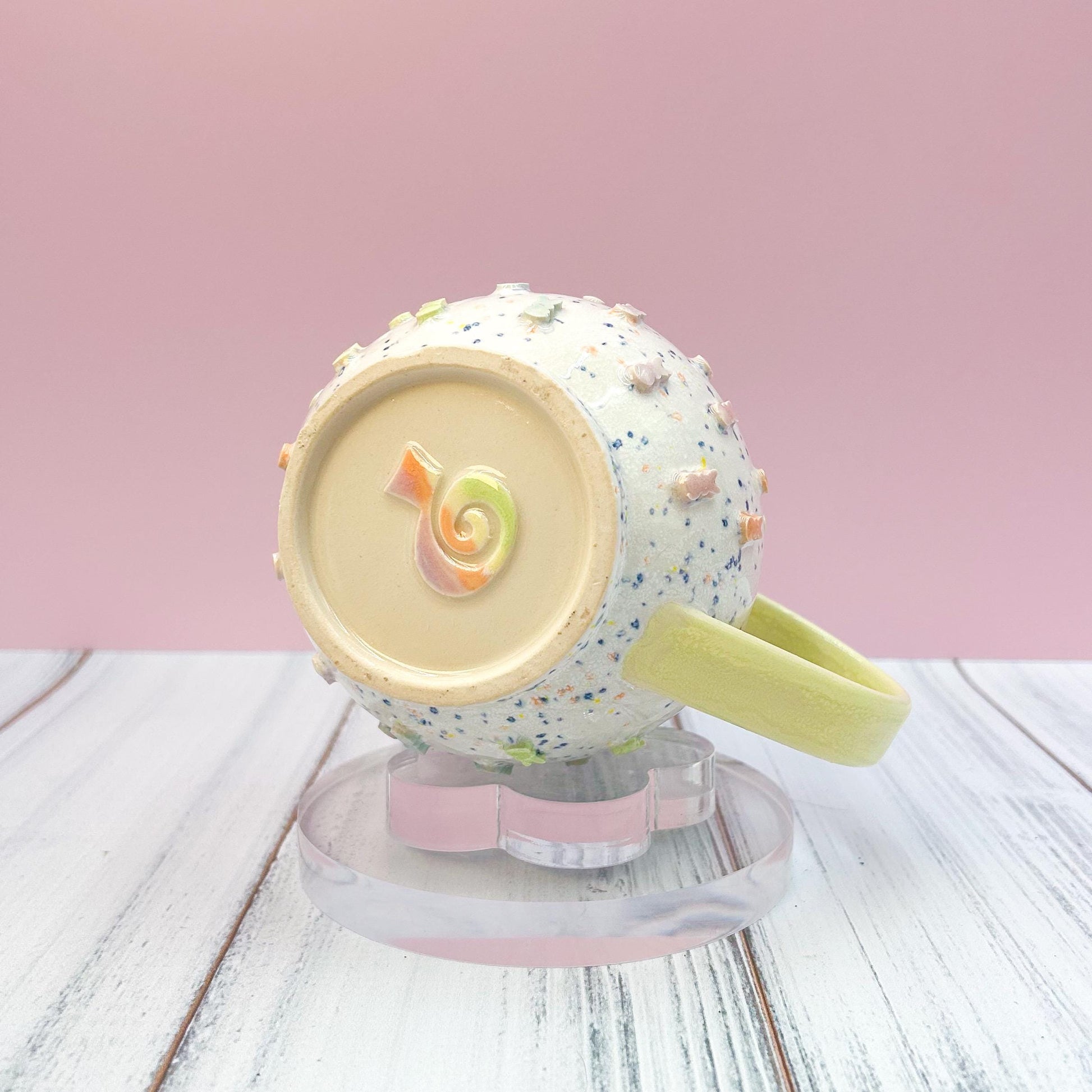 Yellow Rainbow Bunny Spring Ceramic Mug