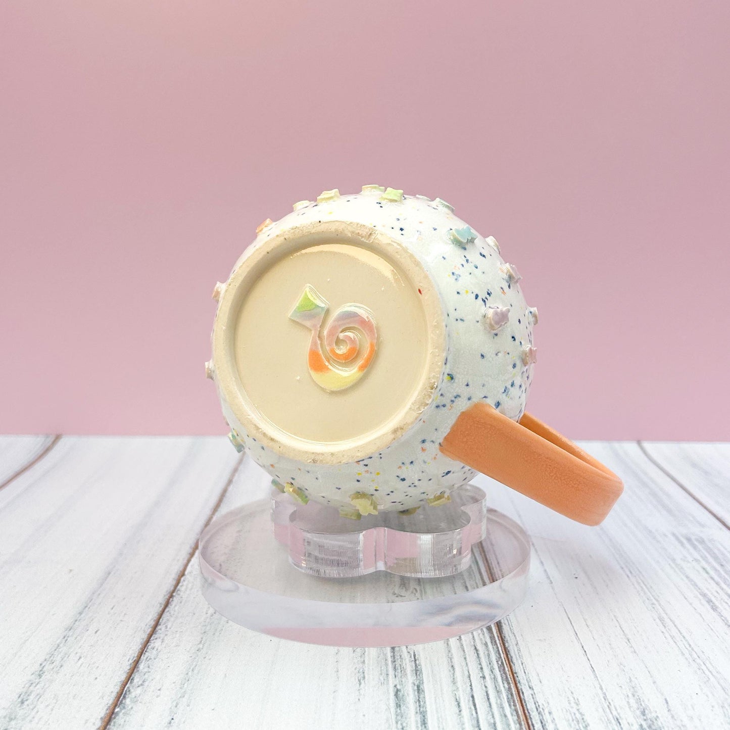 Peach Rainbow Bunny Spring Ceramic Mug