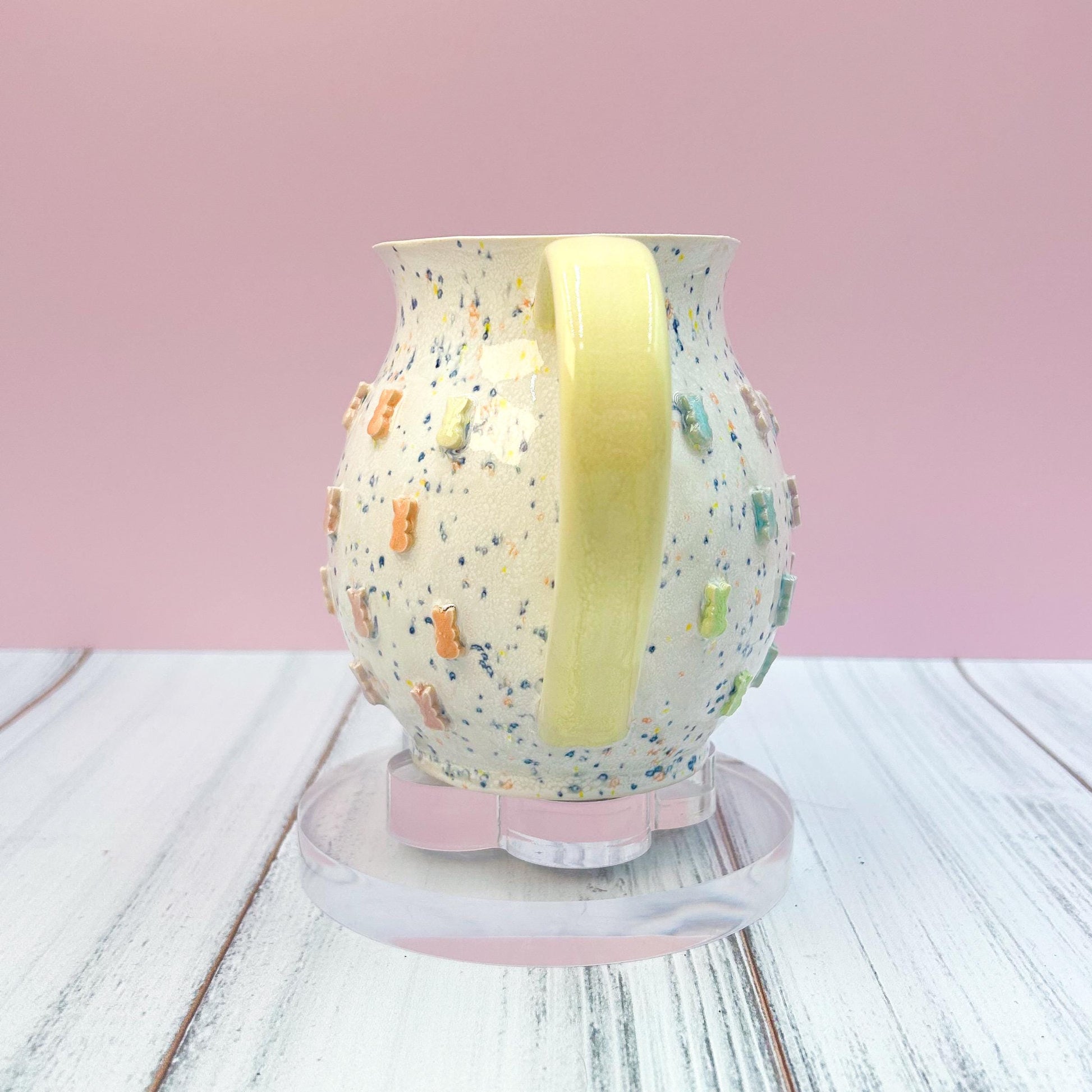 Yellow Rainbow Bunny Spring Ceramic Mug