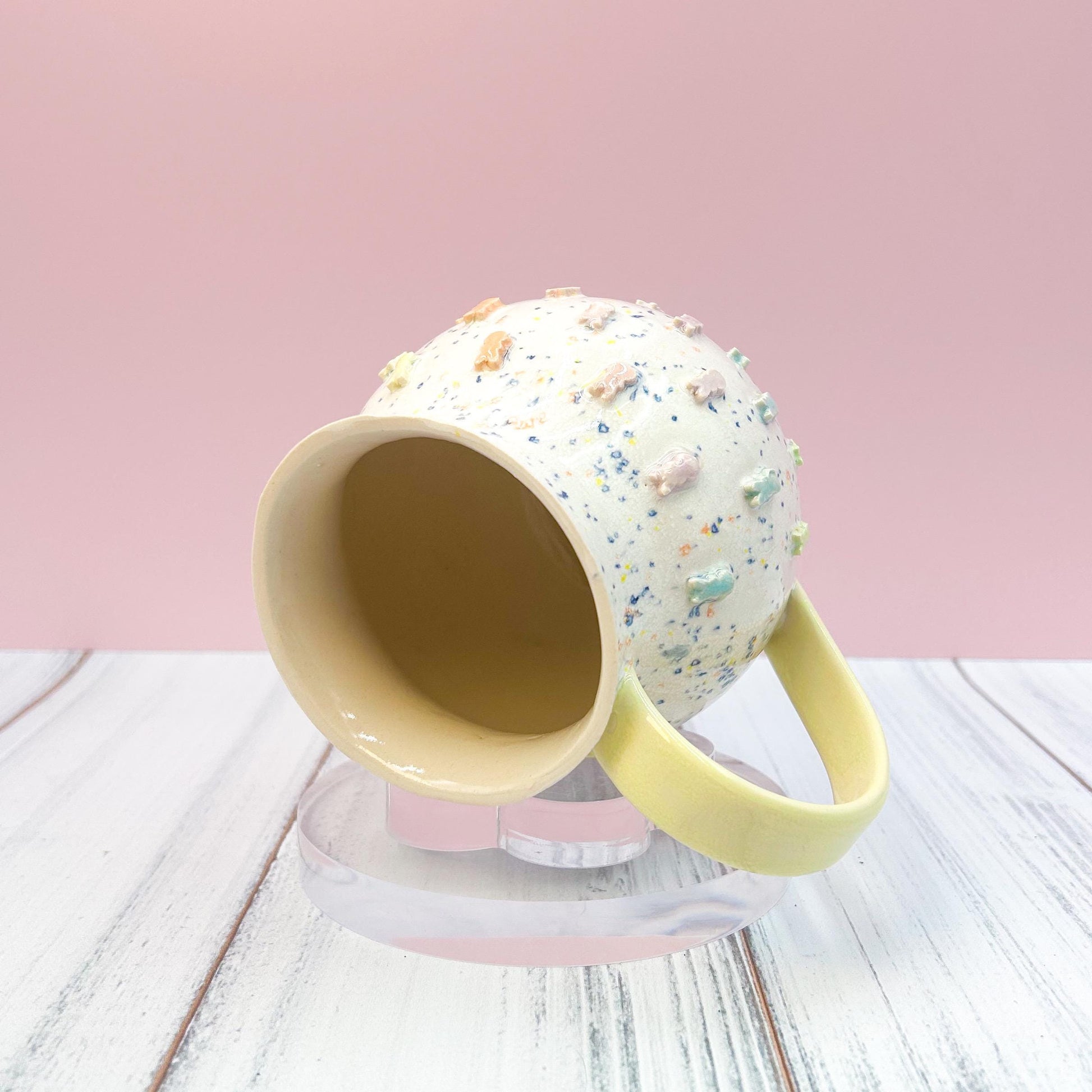 Yellow Rainbow Bunny Spring Ceramic Mug