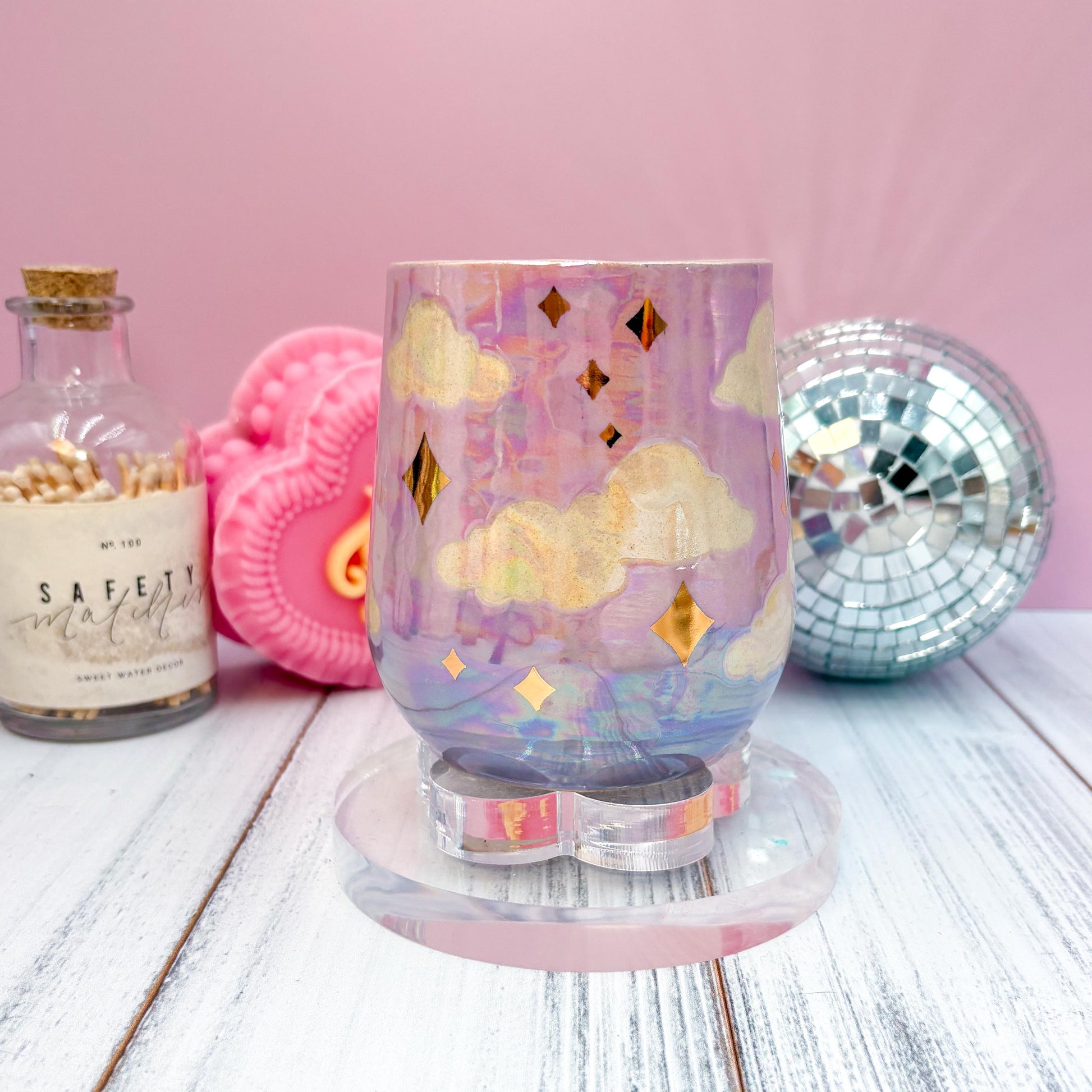 Gold Purple Sunset Ceramic Mug, Rainbow Coffee Mug, Groovy Gift for Women, Rainbow Gift For Friend, Cute Mug Handmade, Retro Handmade Cup
