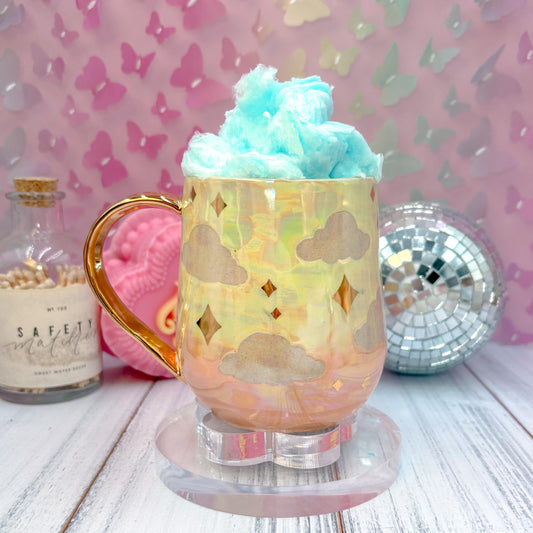 Gold Yellow Sunset Ceramic Mug, Rainbow Coffee Mug, Groovy Gift for Women, Rainbow Gift For Friend, Cute Mug Handmade, Retro Handmade Cup